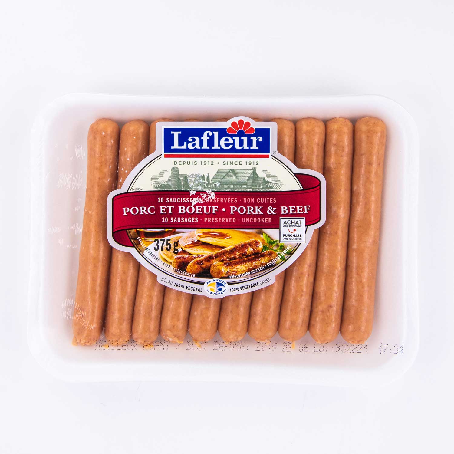Pork Beef Uncooked Sausage x10