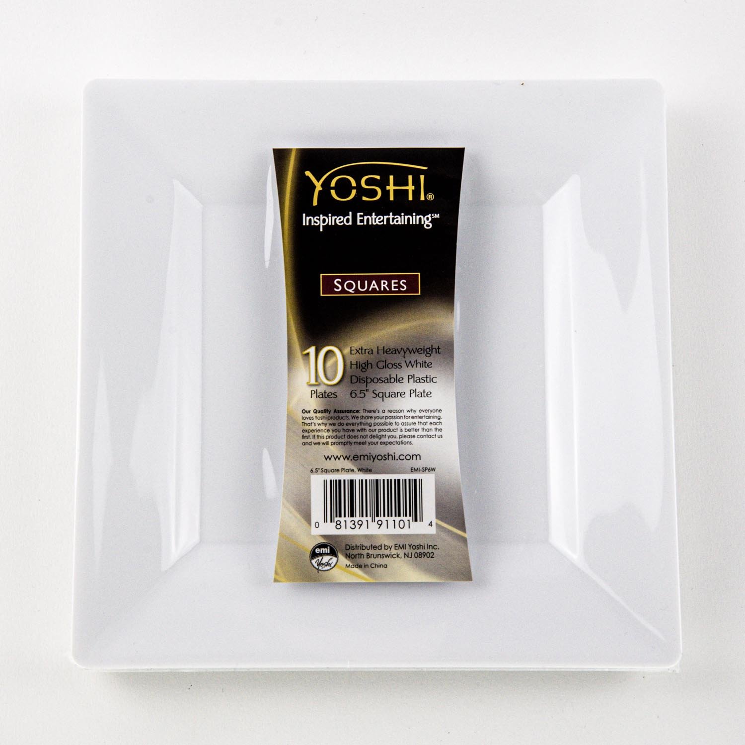 Square White Plastic Dessert Plate 6.5'' x10