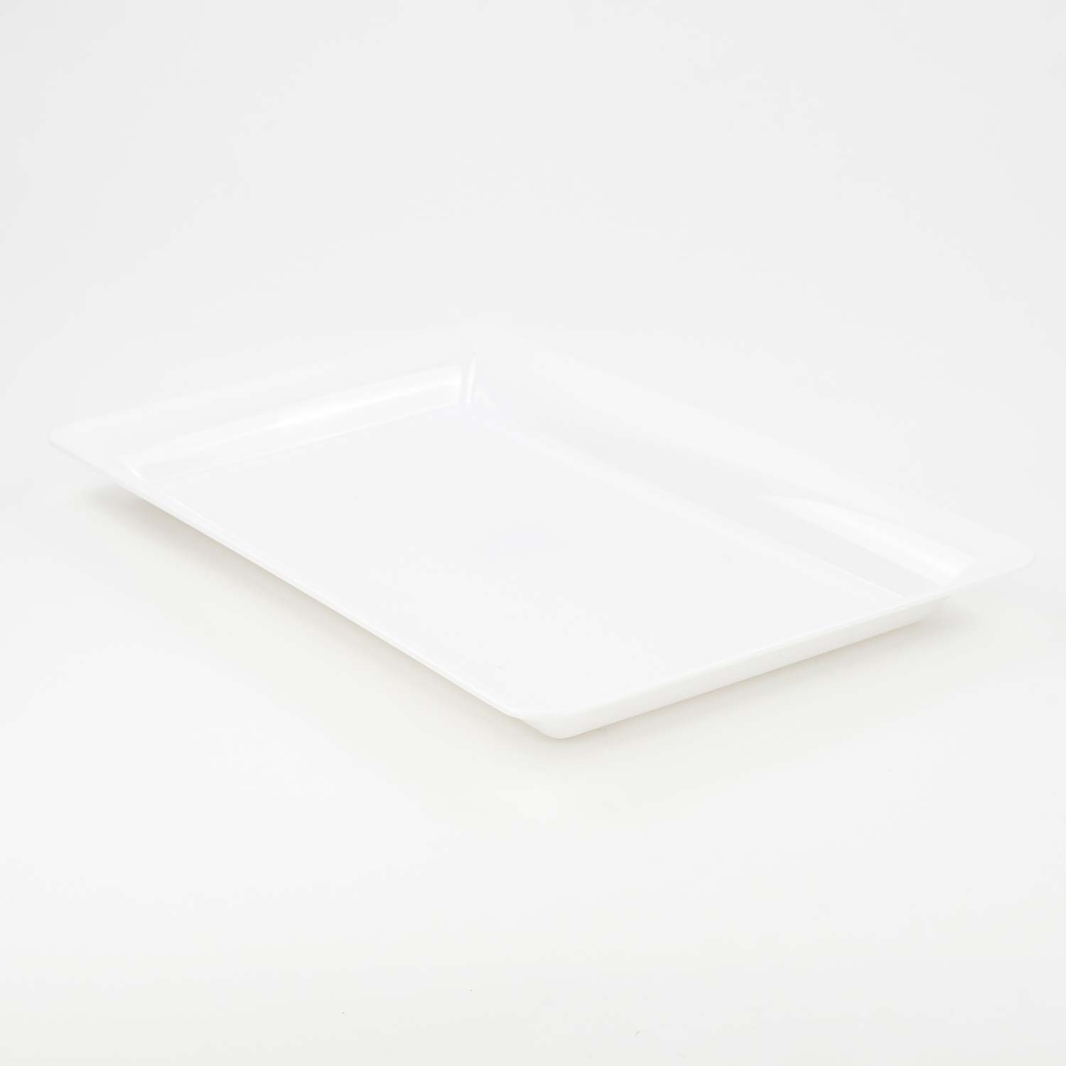 White Plastic Rectangular Tray 12''x18''