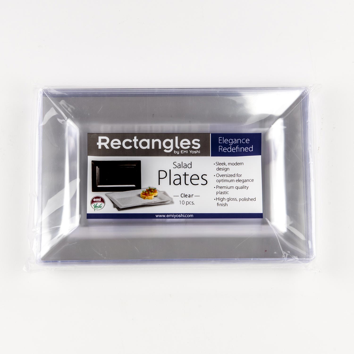 Clear Plastic Rectangular Plate 10''x6.5'' x10