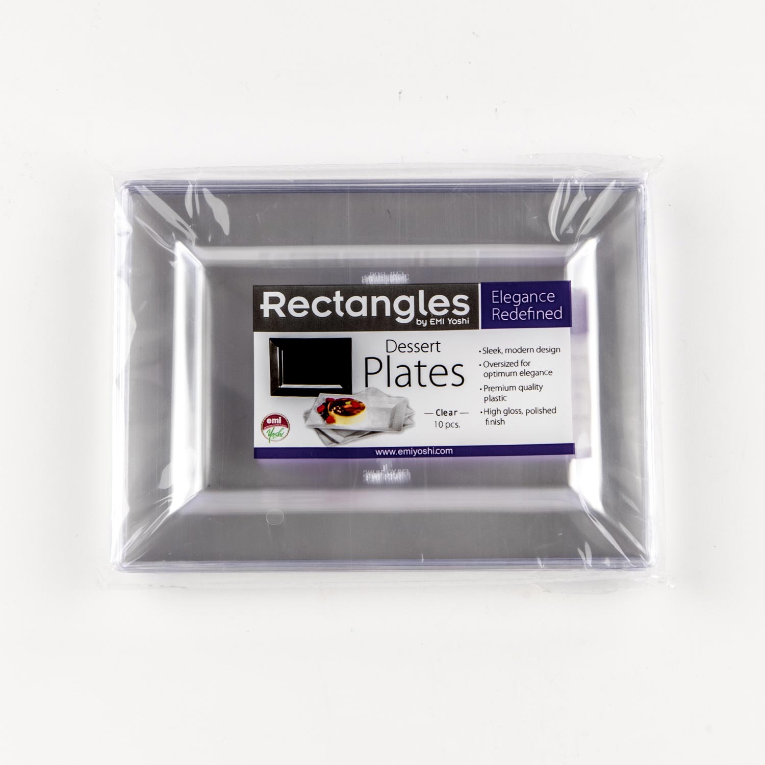Clear Plastic Rectangular Plate 7.5''x5.5'' x10