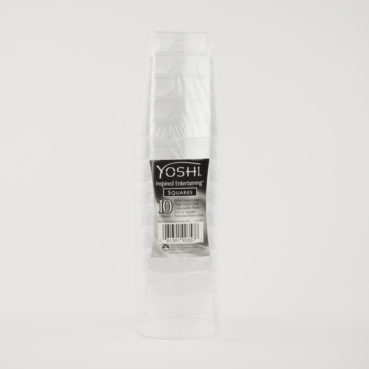 Plastic Square Stem Glass 5.5 oz x10