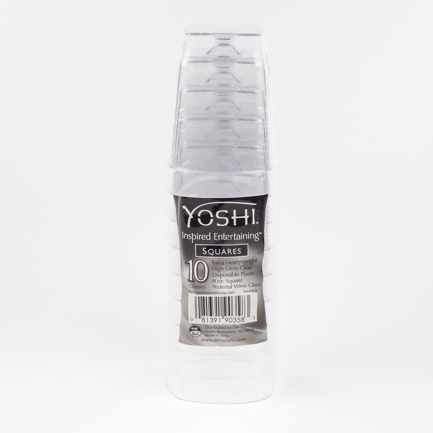 Plastic Square Stem Glass 8 oz x10