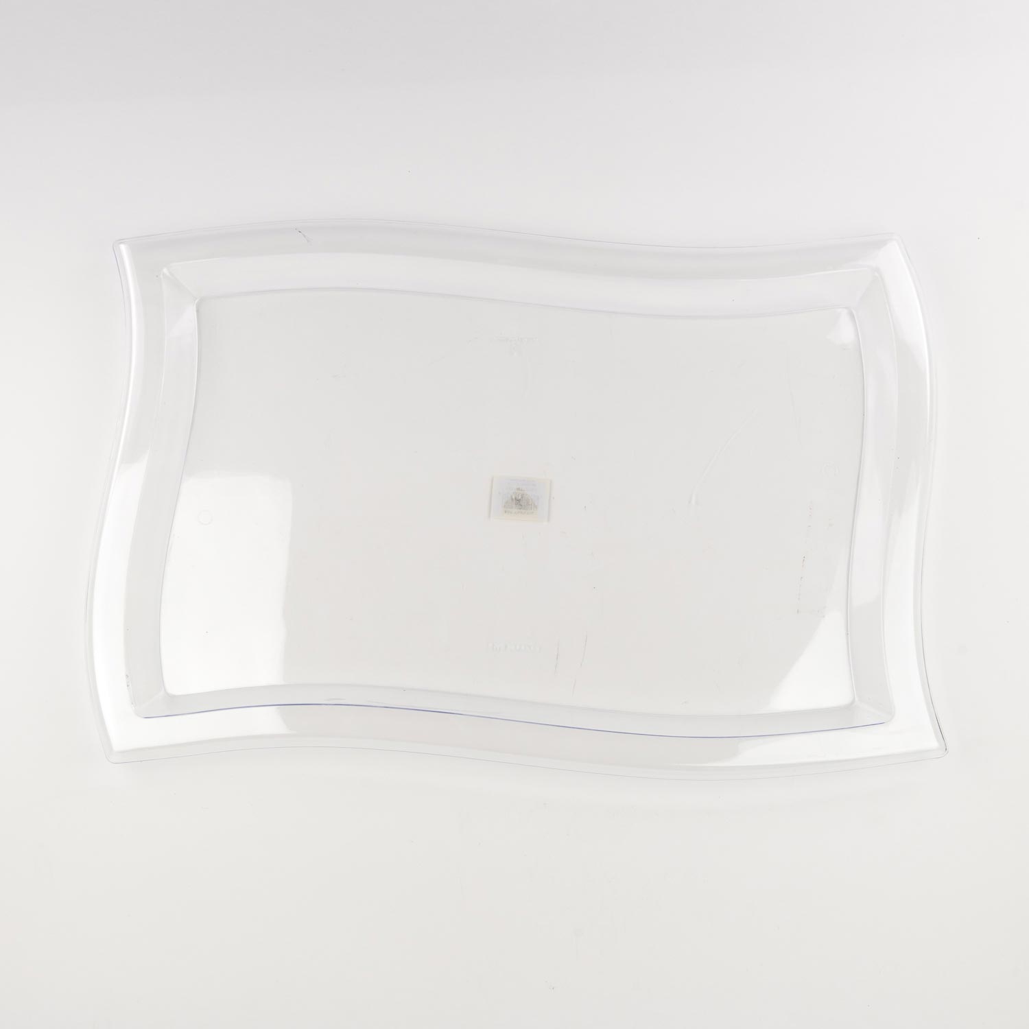 Clear Plastic Rectangular Tray Waves 12