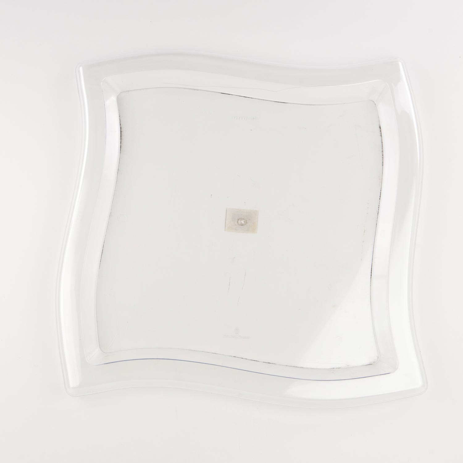Clear Plastic Square Tray Waves 14''x14''