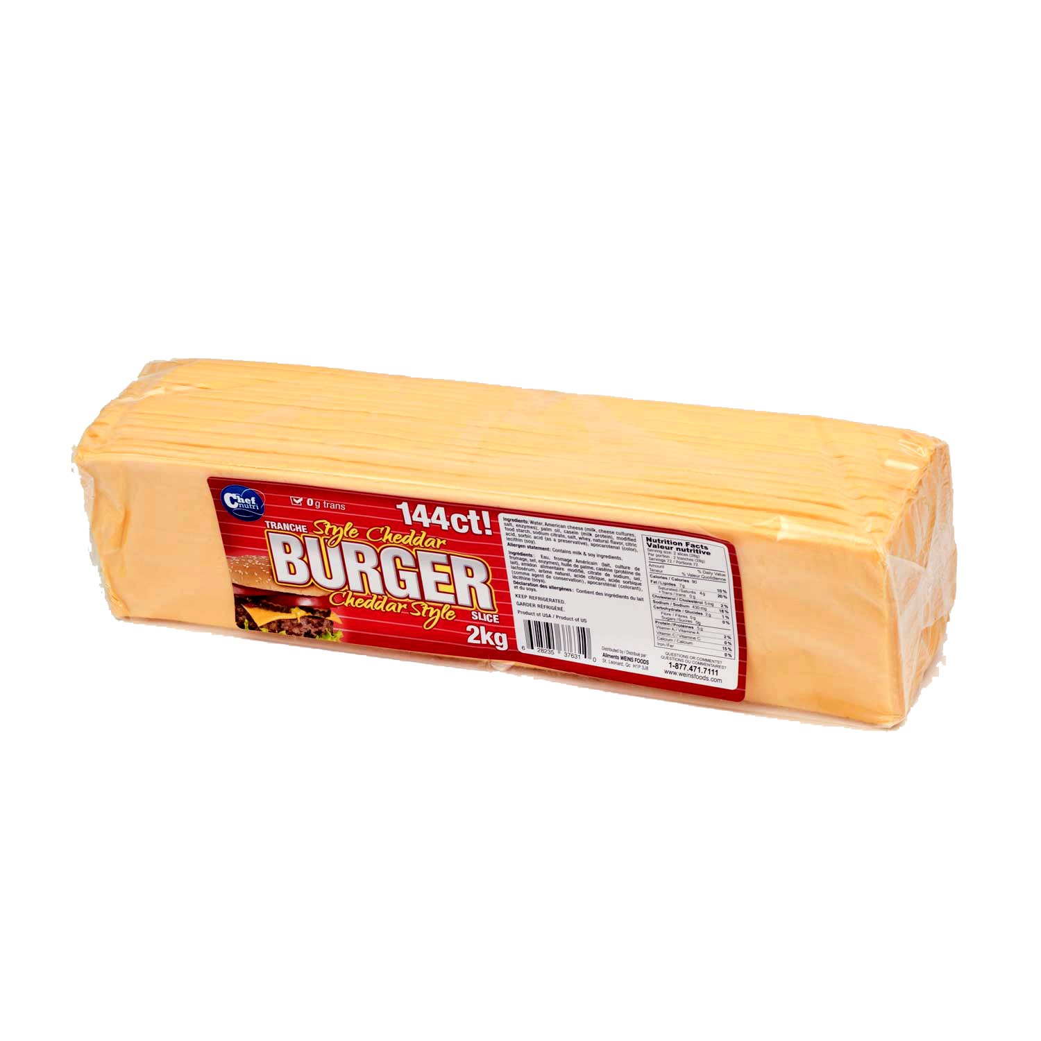Cheddar Style Sliced Burger 2 kg