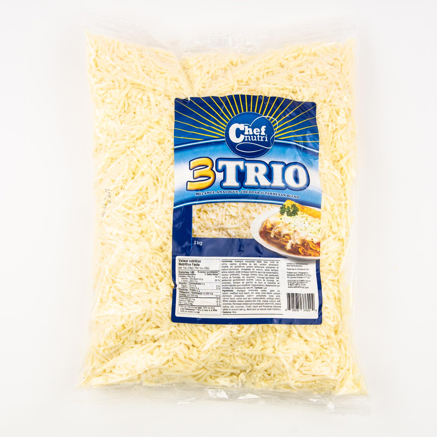 Trio Analogue Cheddar Parmesan Blend 2 kg