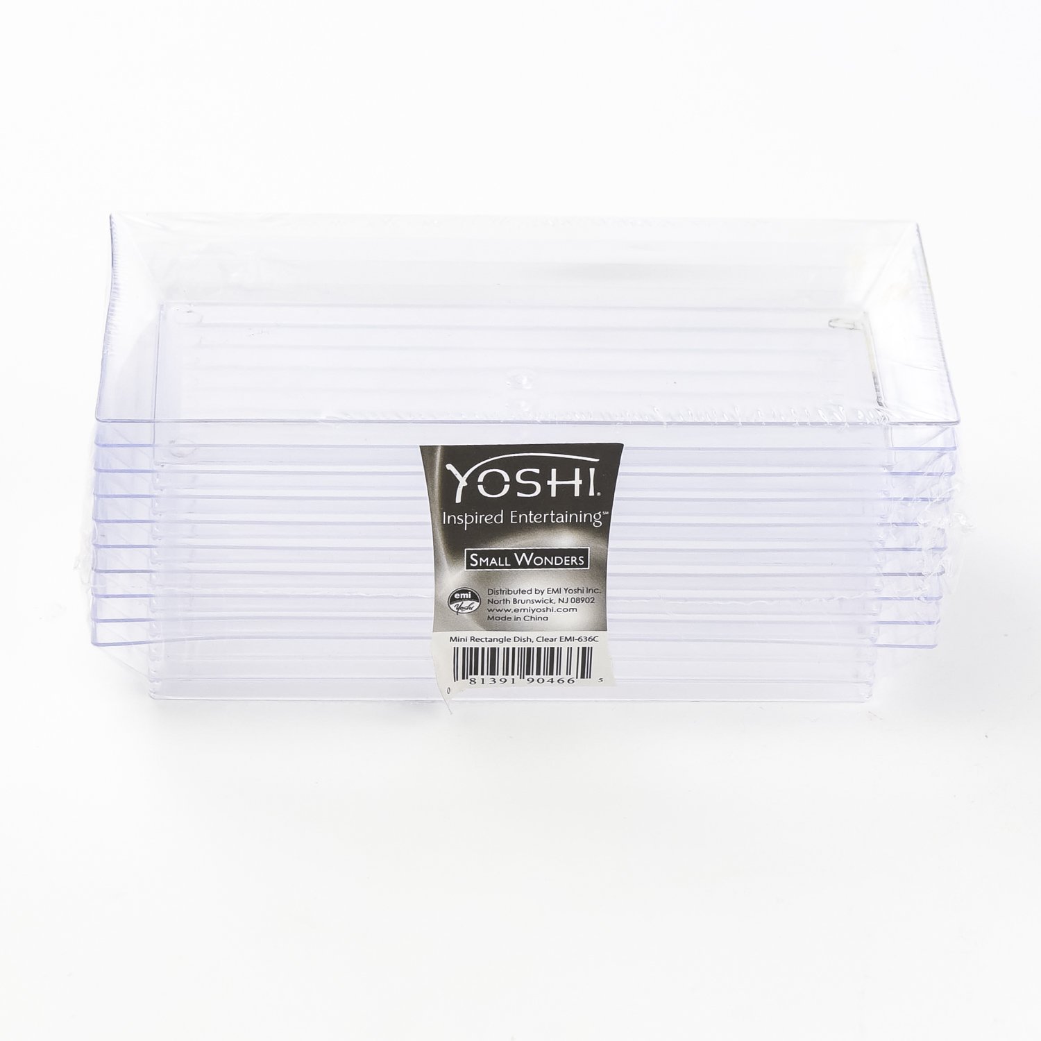 Clear Plastic Rectangular Cocktail Mini Tray x10