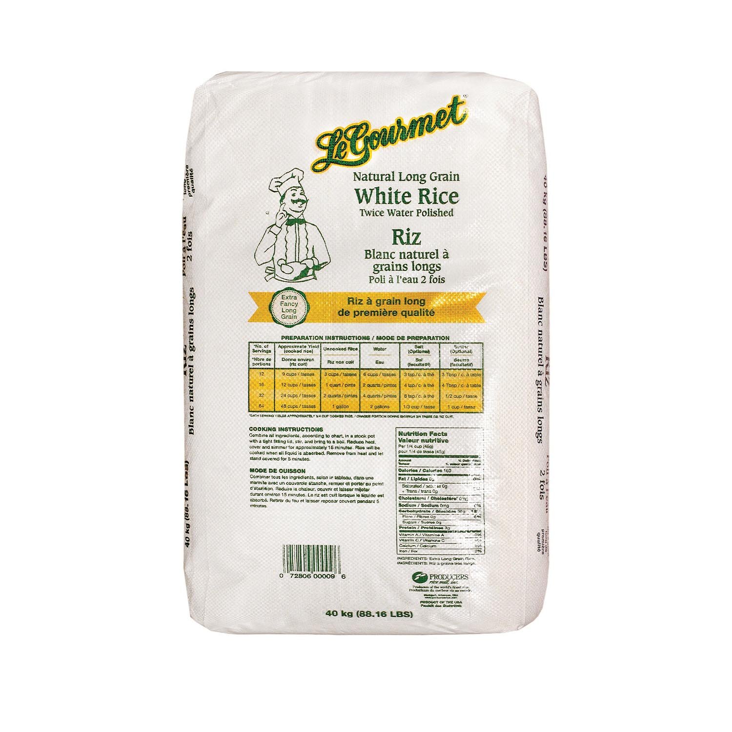 Long Grain White Rice 40 kg