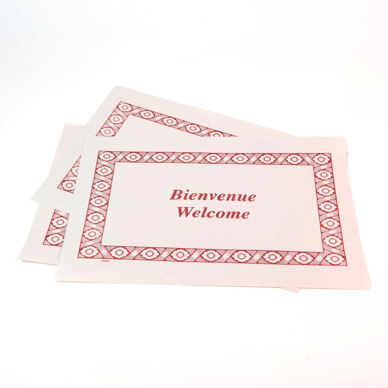 Red Welcome Print Paper Placemat 14.25''x10'' x1000