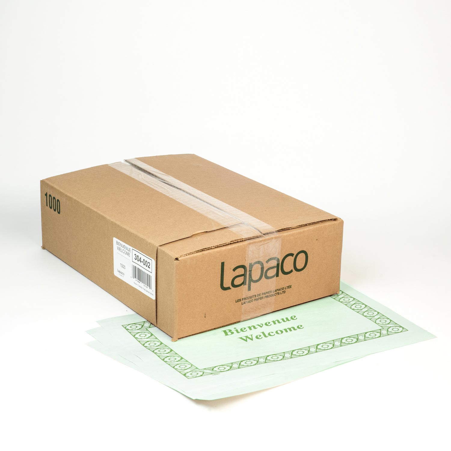 Green Welcome Print Paper Placemat 14.25''x10'' x1000