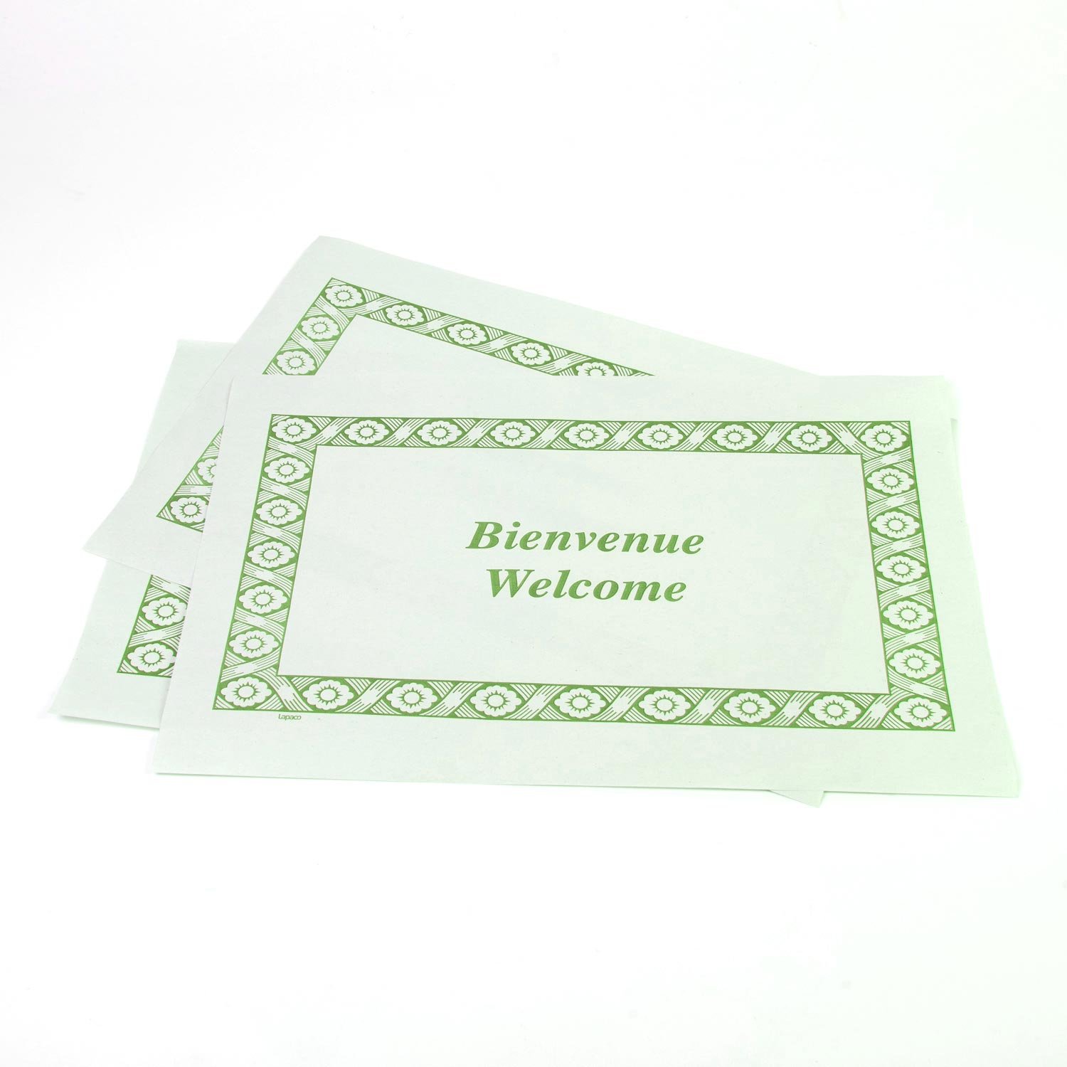 Green Welcome Print Paper Placemat 14.25''x10'' x1000-secondary-image