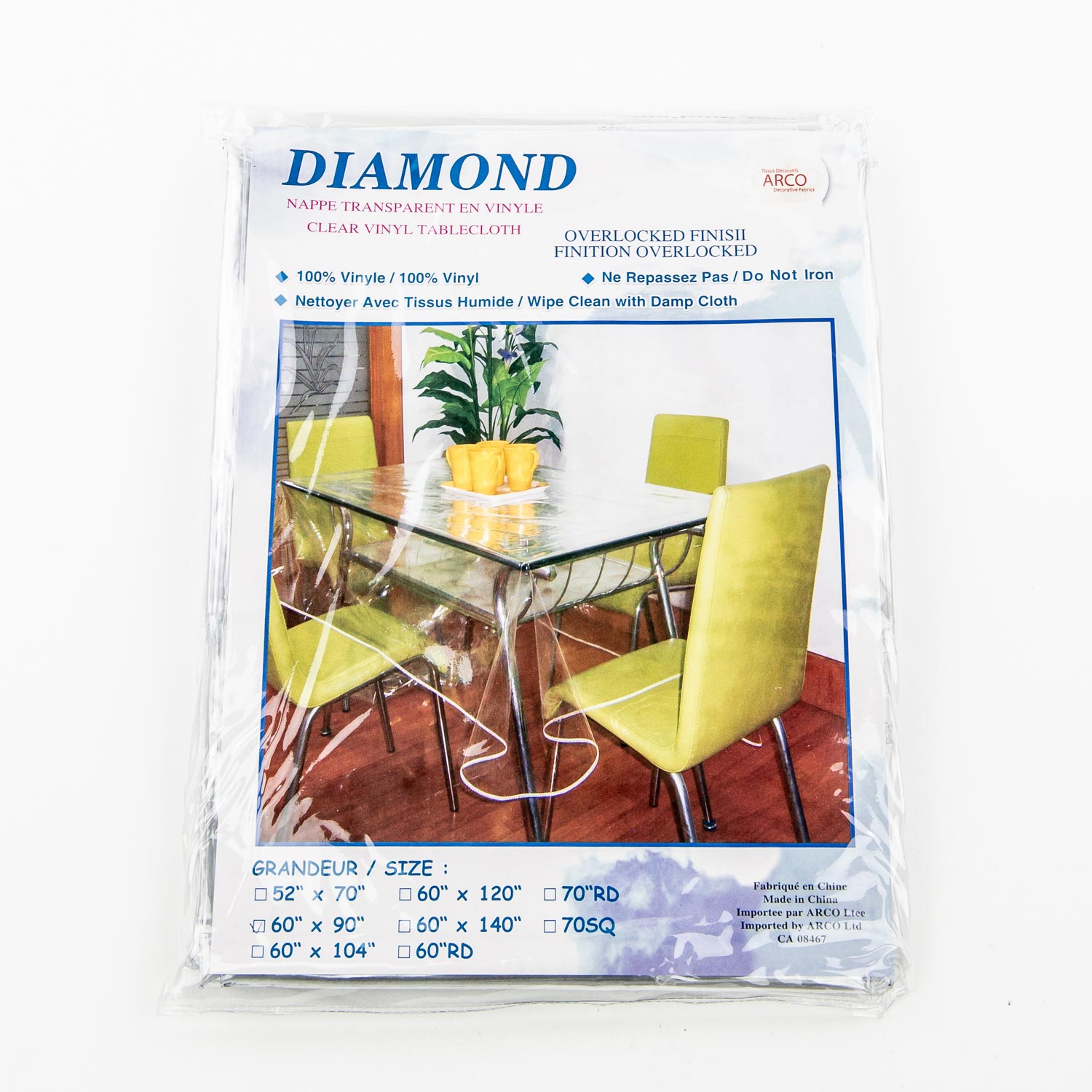 Clear Vinyl Tablecloth 60'' x 90''