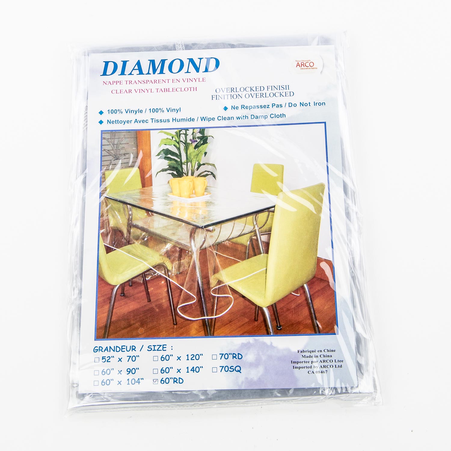 Clear Round Vinyl Tablecloth 60''