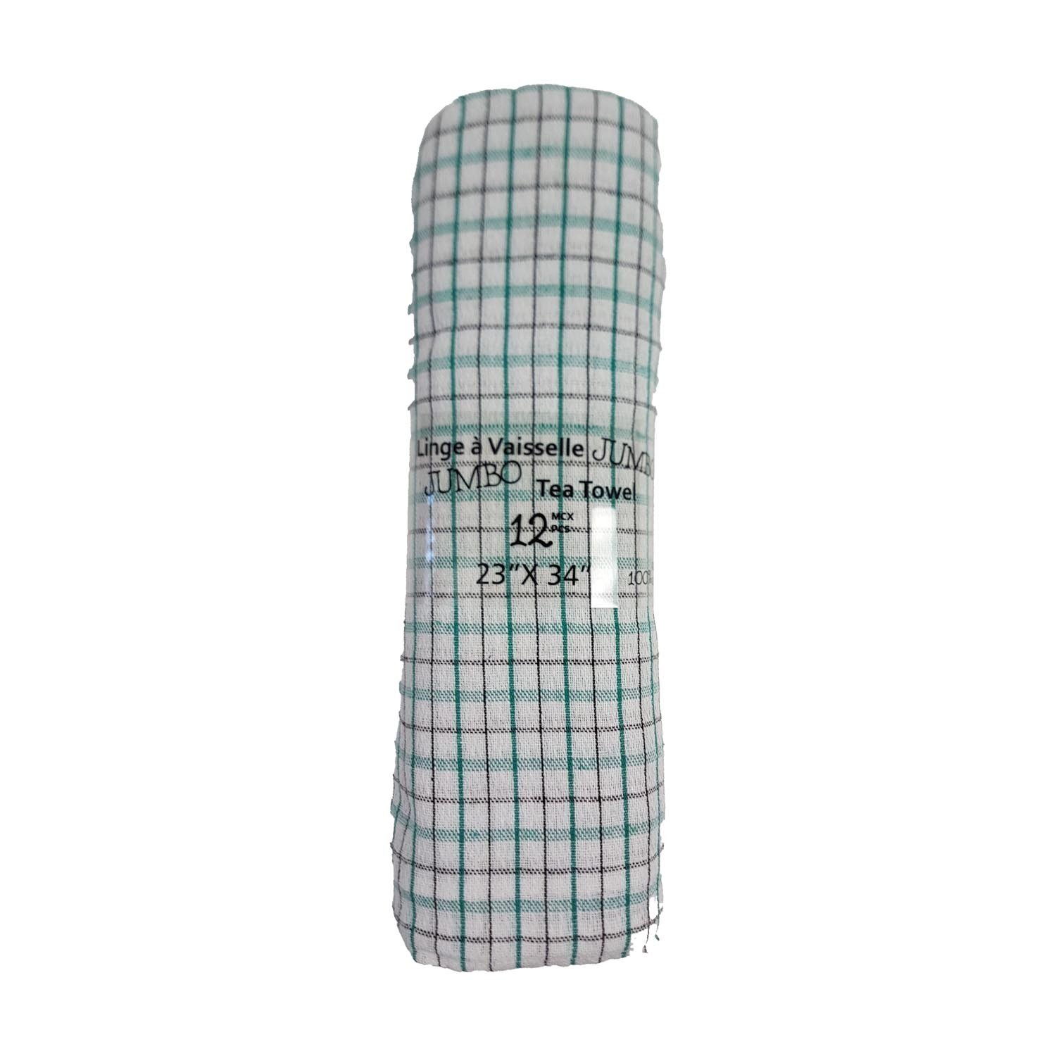 Large Check Dish Towel 23'' x 34'' 12 Piece