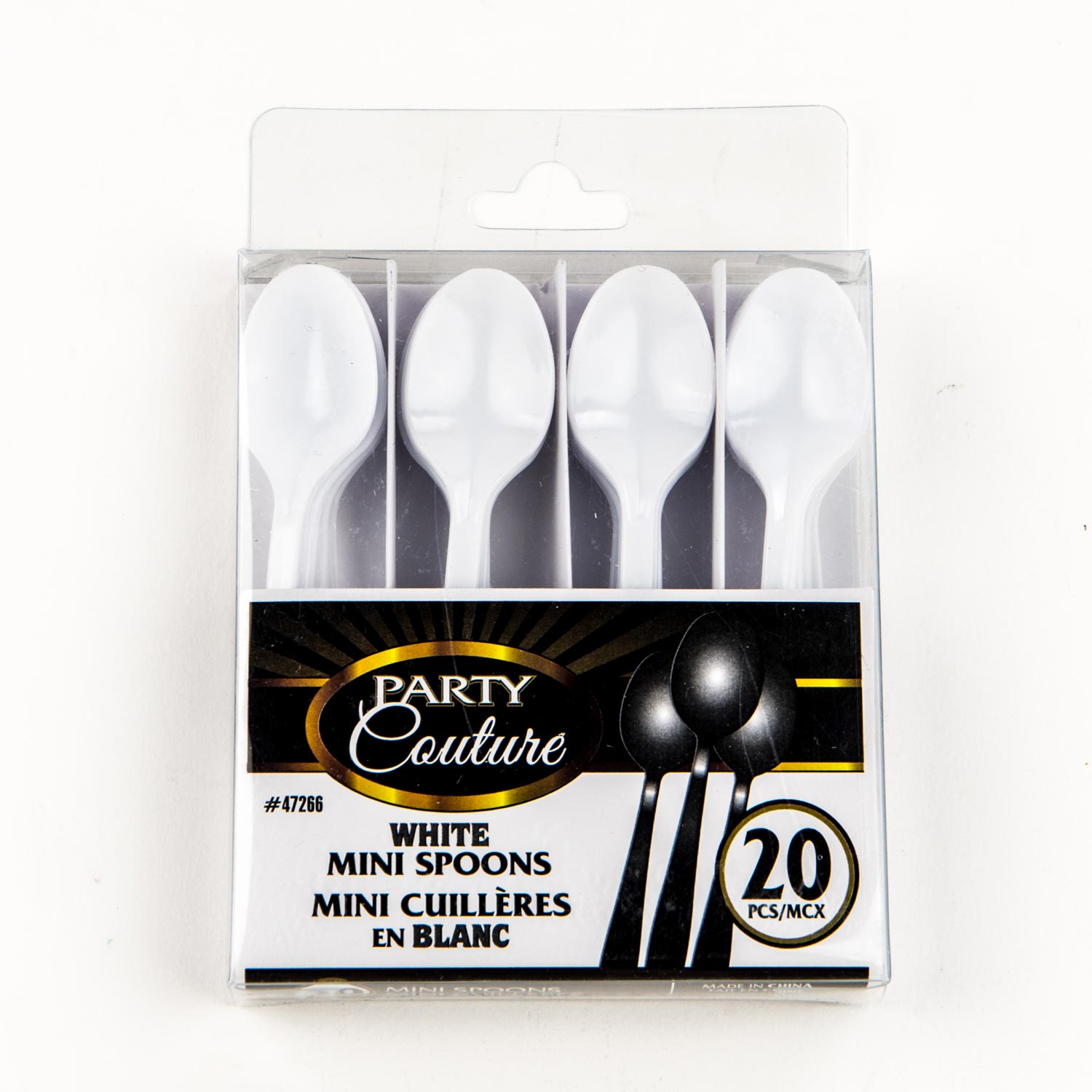 White Plastic Mini Spoon x20
