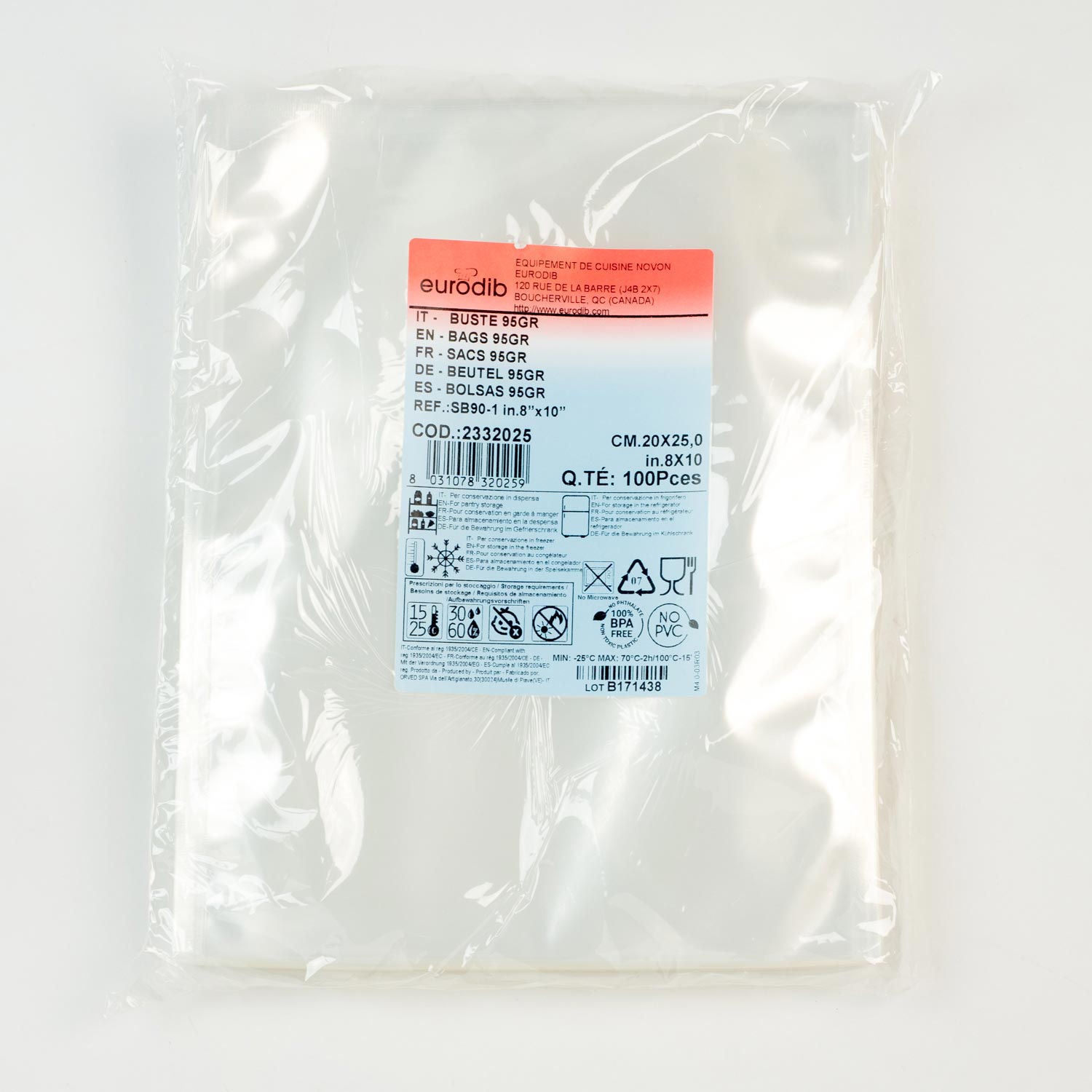 Vacuum Sealer Smooth Bag 8''x10''