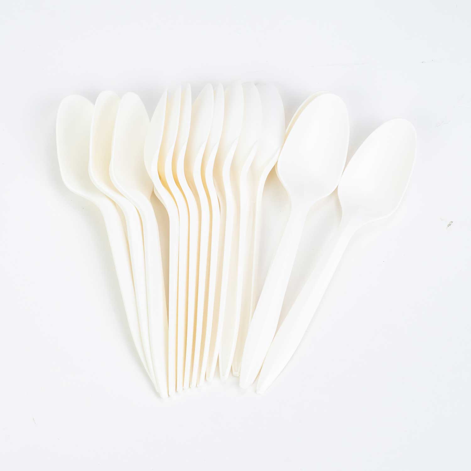 White Bioplastic Teaspoon x1000