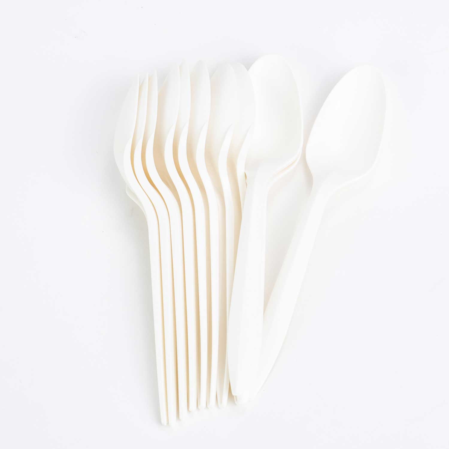 White Bioplastic Soup Spoon x1000