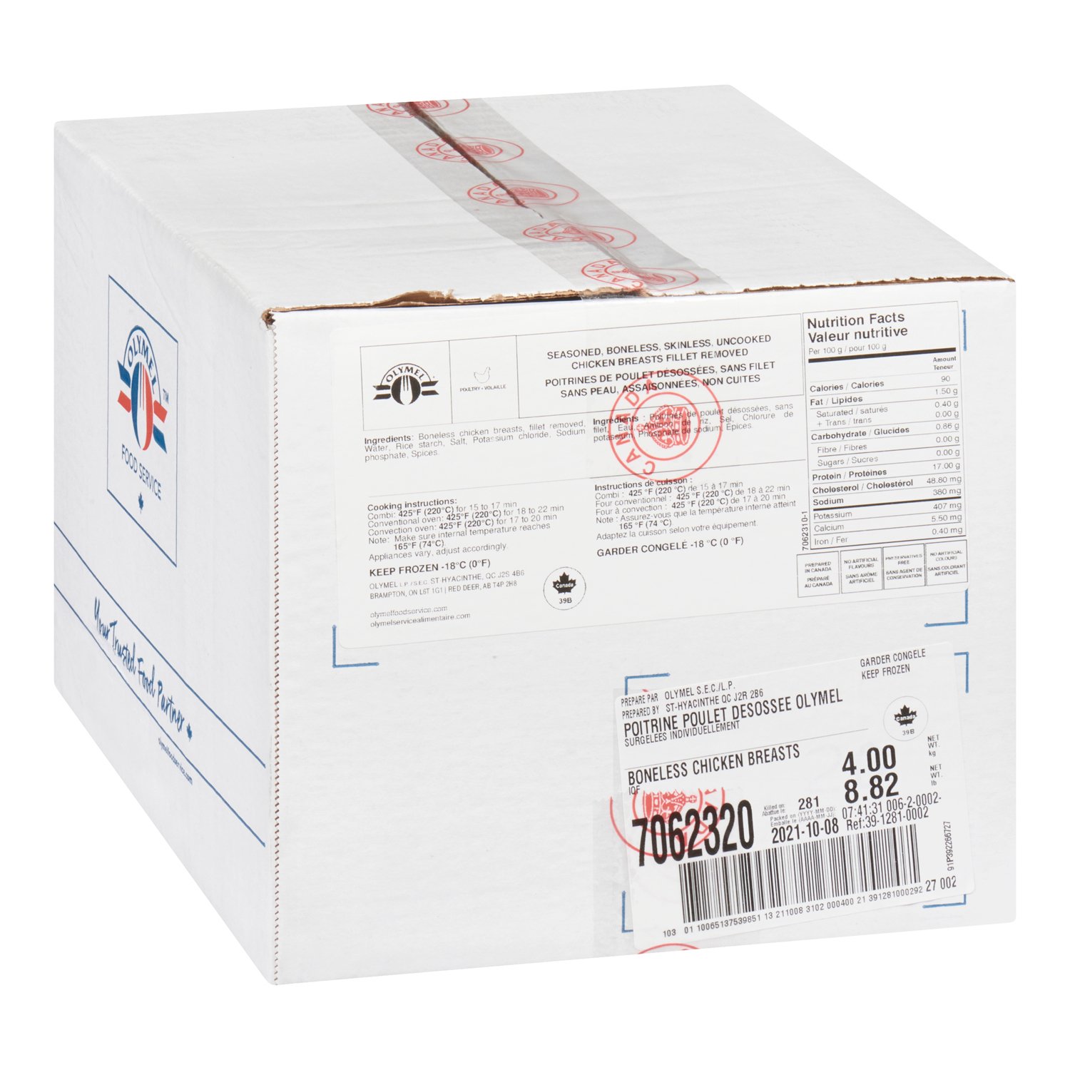 Frozen Seasoned Boneless Uncooked Chicken Breast 4 kg-tertiary-image
