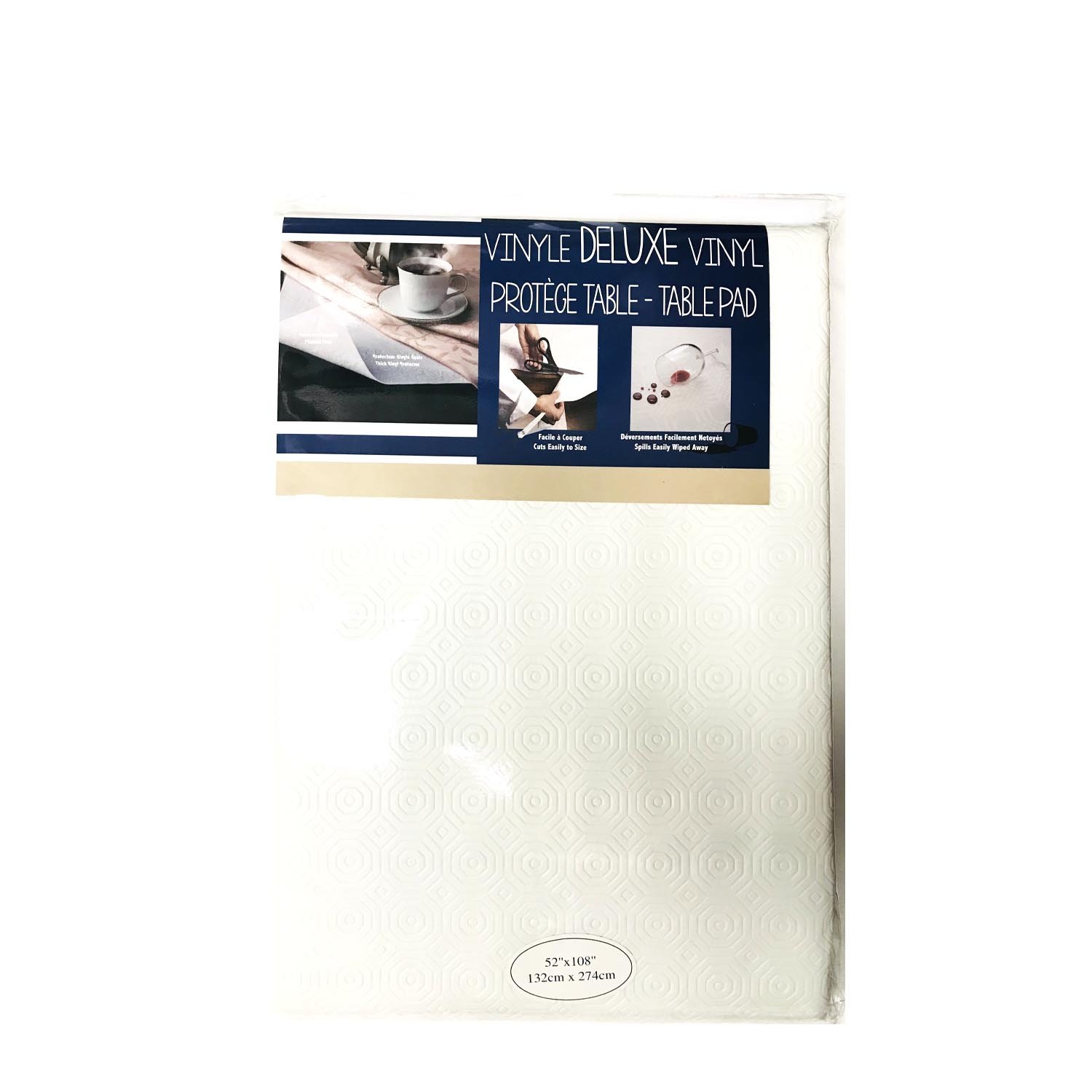 Deluxe Vinyl Tablecloth Protector 52'' x 108''