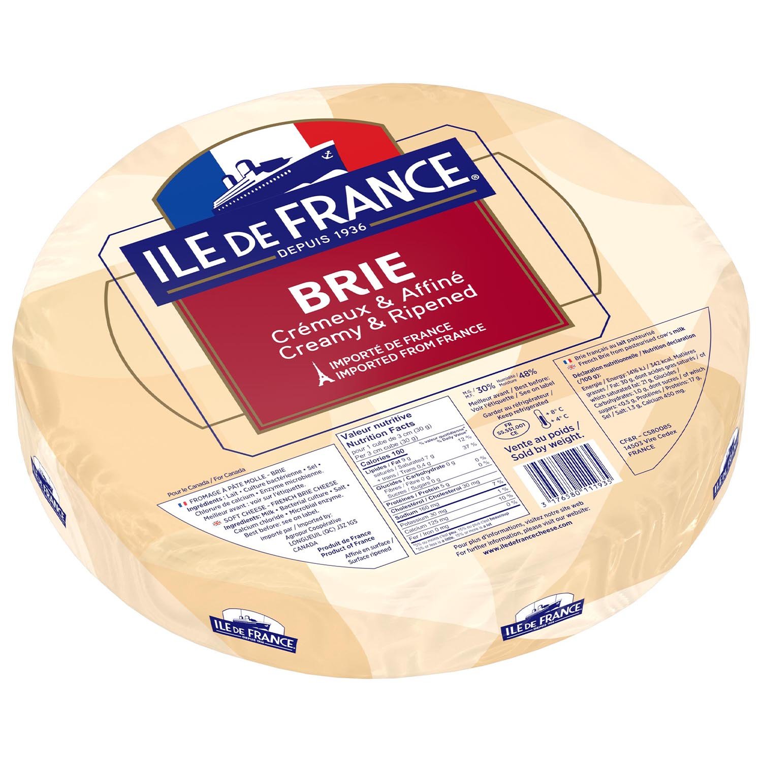 Double Cream Brie Cheese Wheel 3 kg