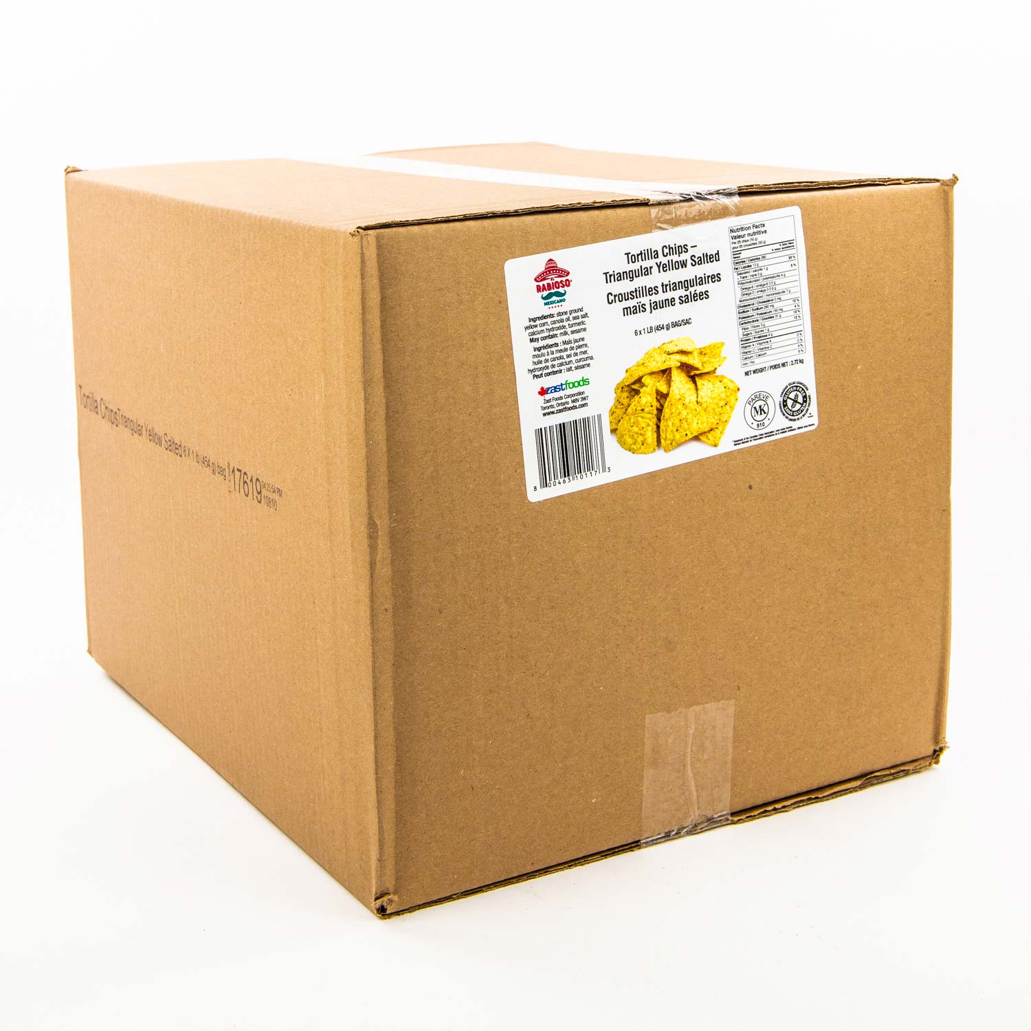 Tortilla Chips Triangular Yellow Salted 6 x 454 g