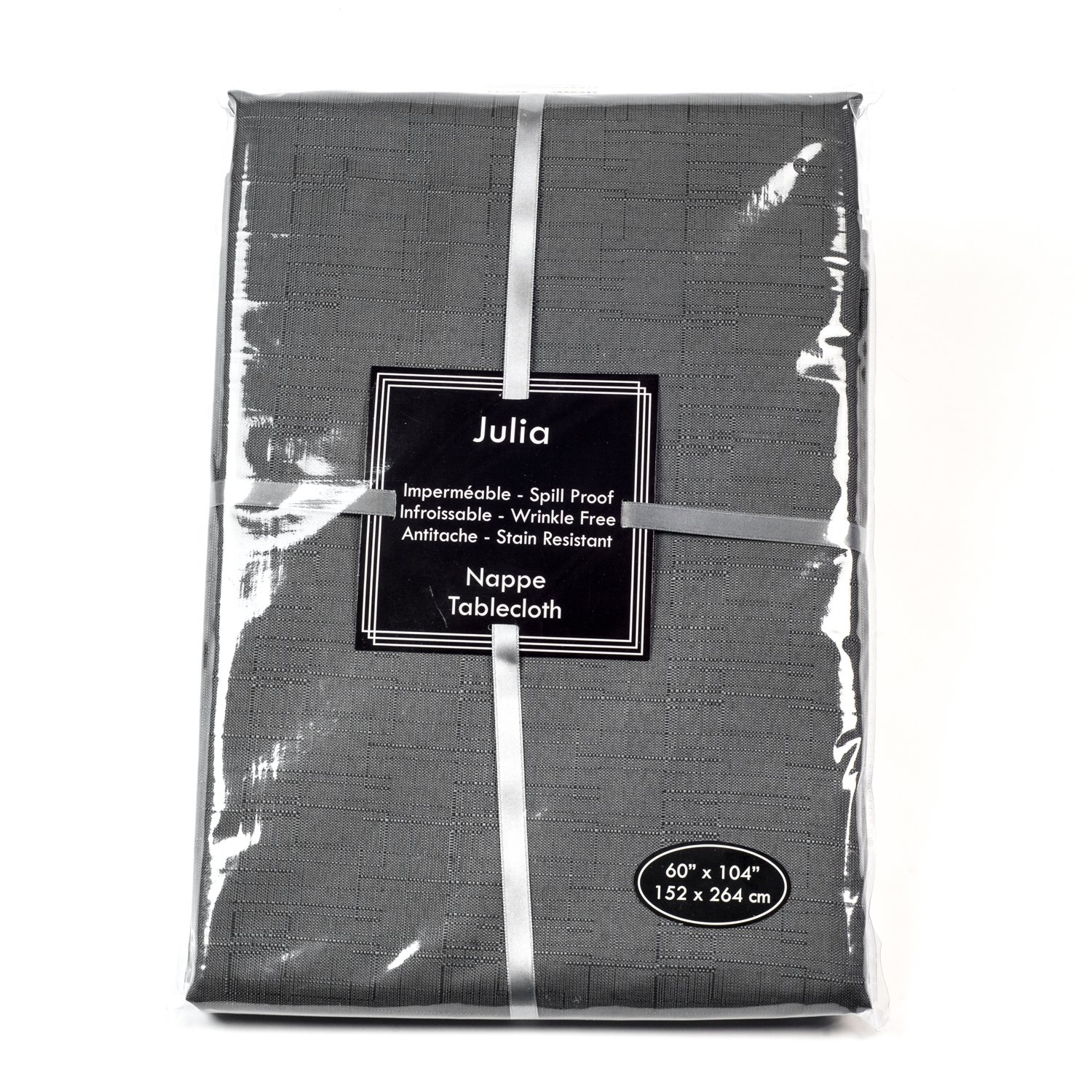 Restaurant Charcoal Tablecloth 60 po x 104 po