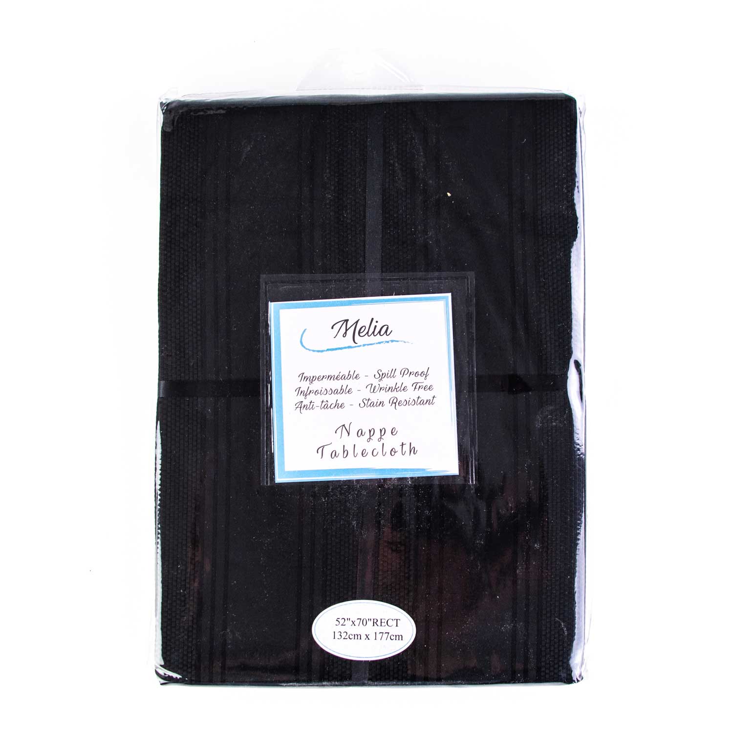 Restaurant Black Tablecloth 60 po x 120 po