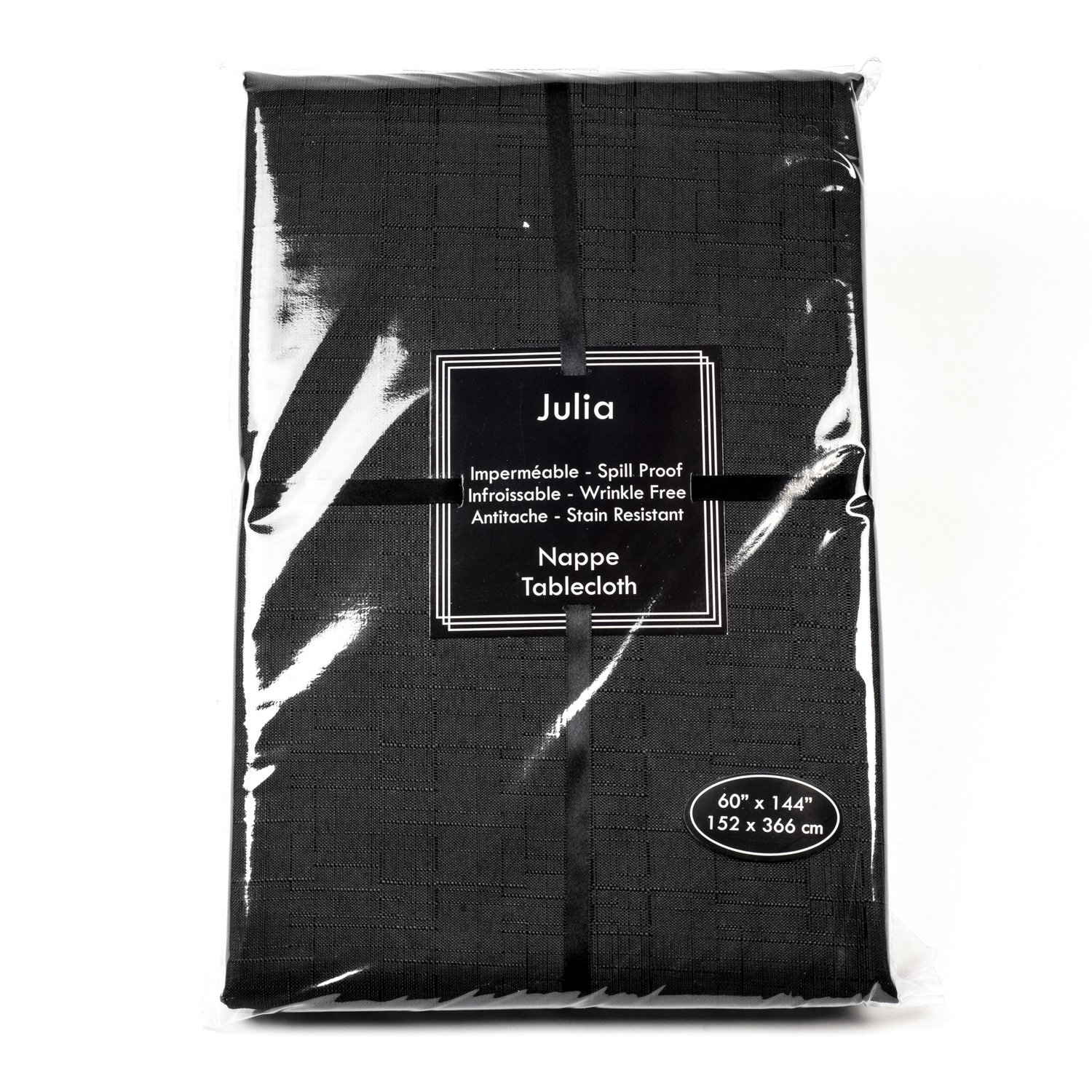Restaurant Black Tablecloth 60 po x 144 po