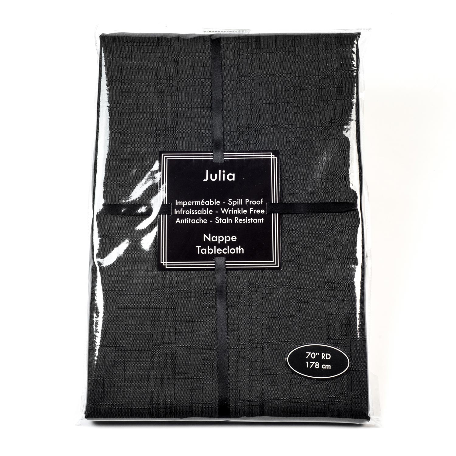 Restaurant Black Round Tablecloth 70 po