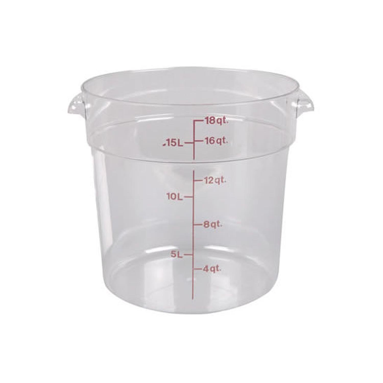 Round Polycarbonate Food Storage Containers 18 QT / 17 L