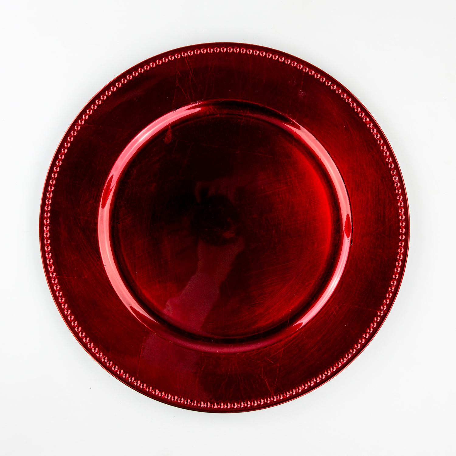 13'' Pearl Contour Charger Red Plate