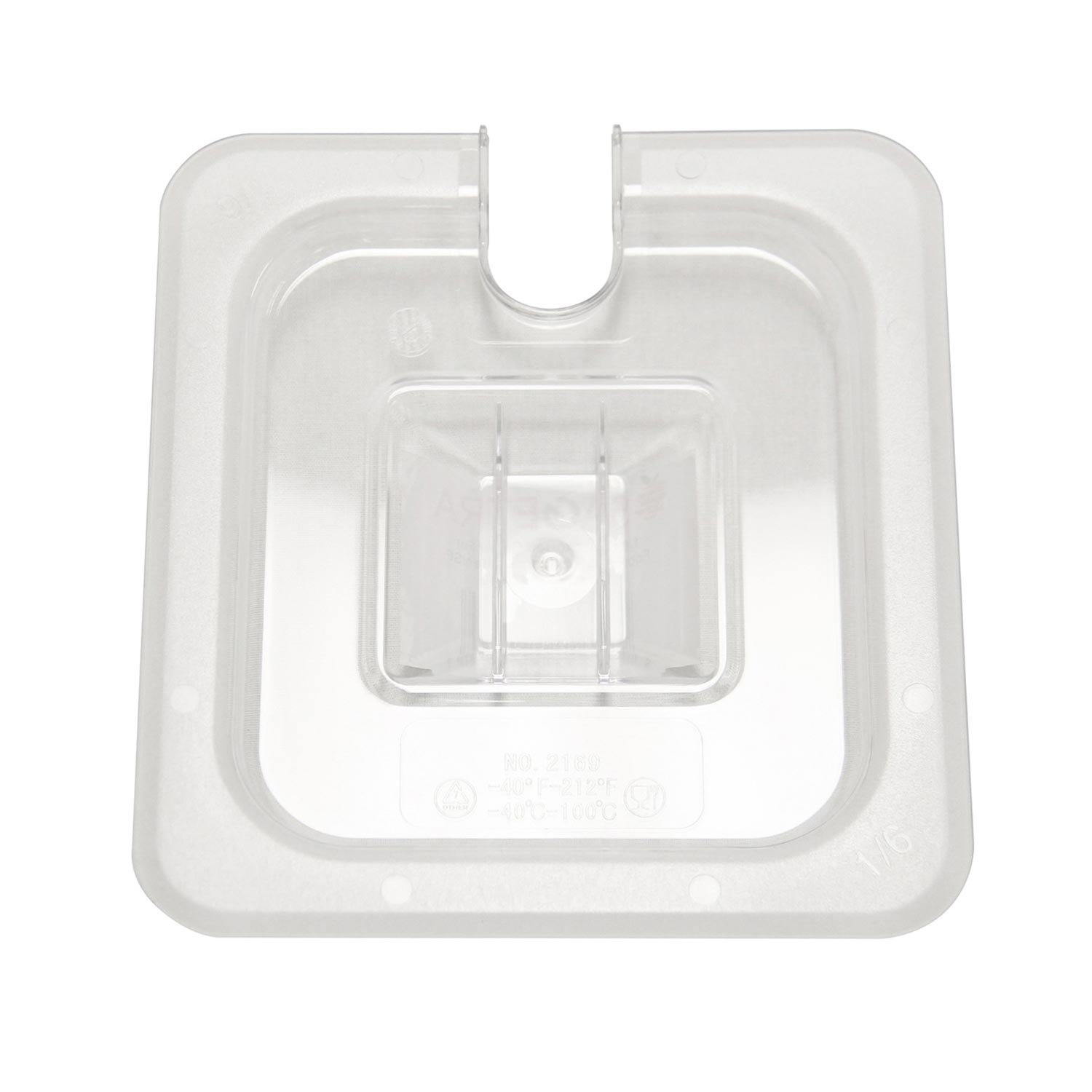 Slotted Cover Food Pan Polycarbonate 1/6 Size