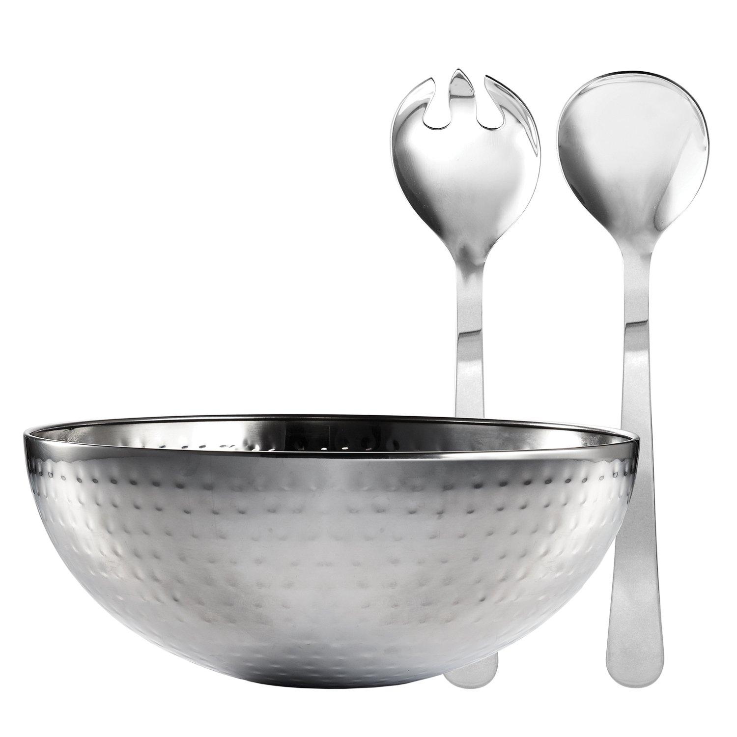 Stainless Steel Salad Bowl 26 cm and Ustensils