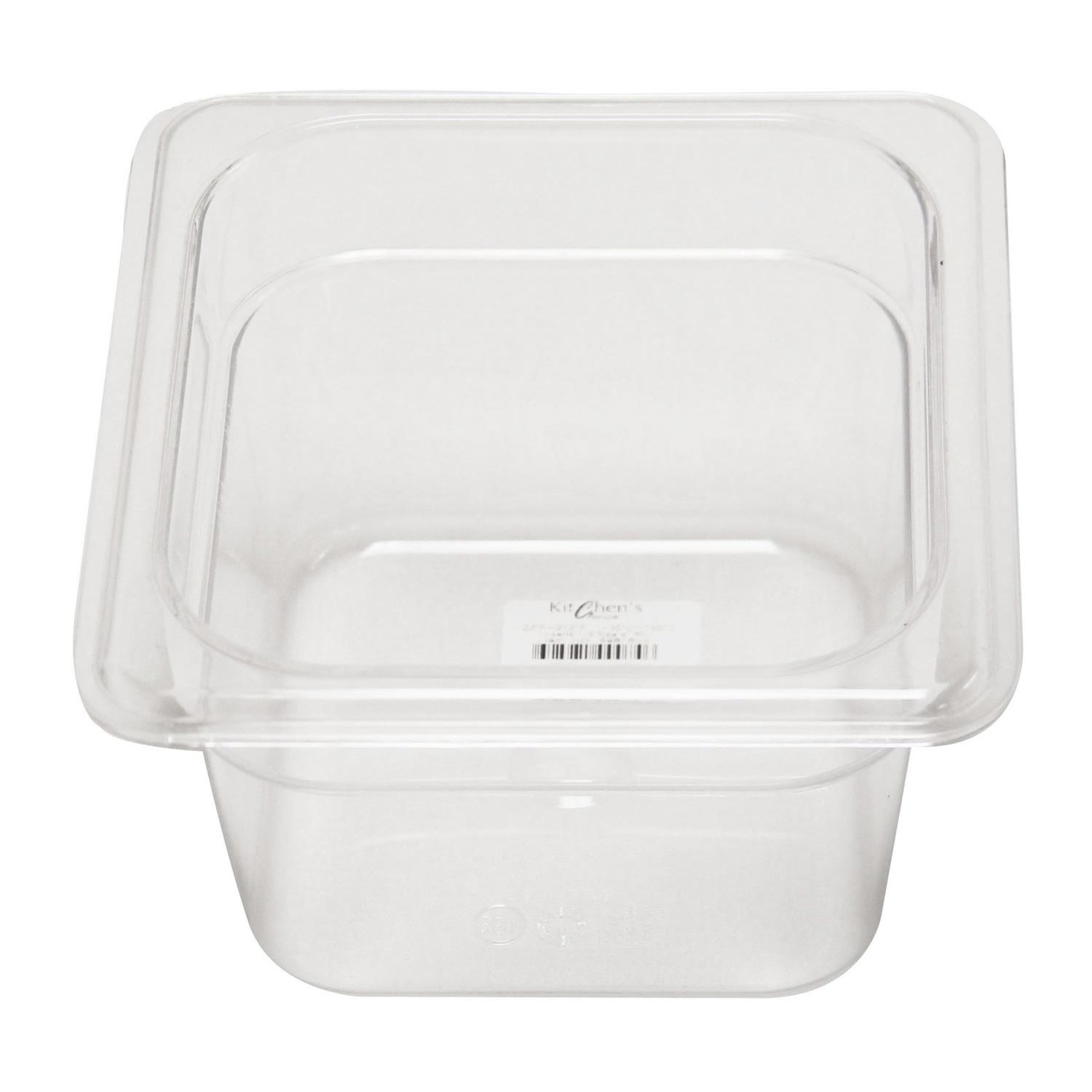 Food Pan Polycarbonate 1/6 Size x 2-1/2