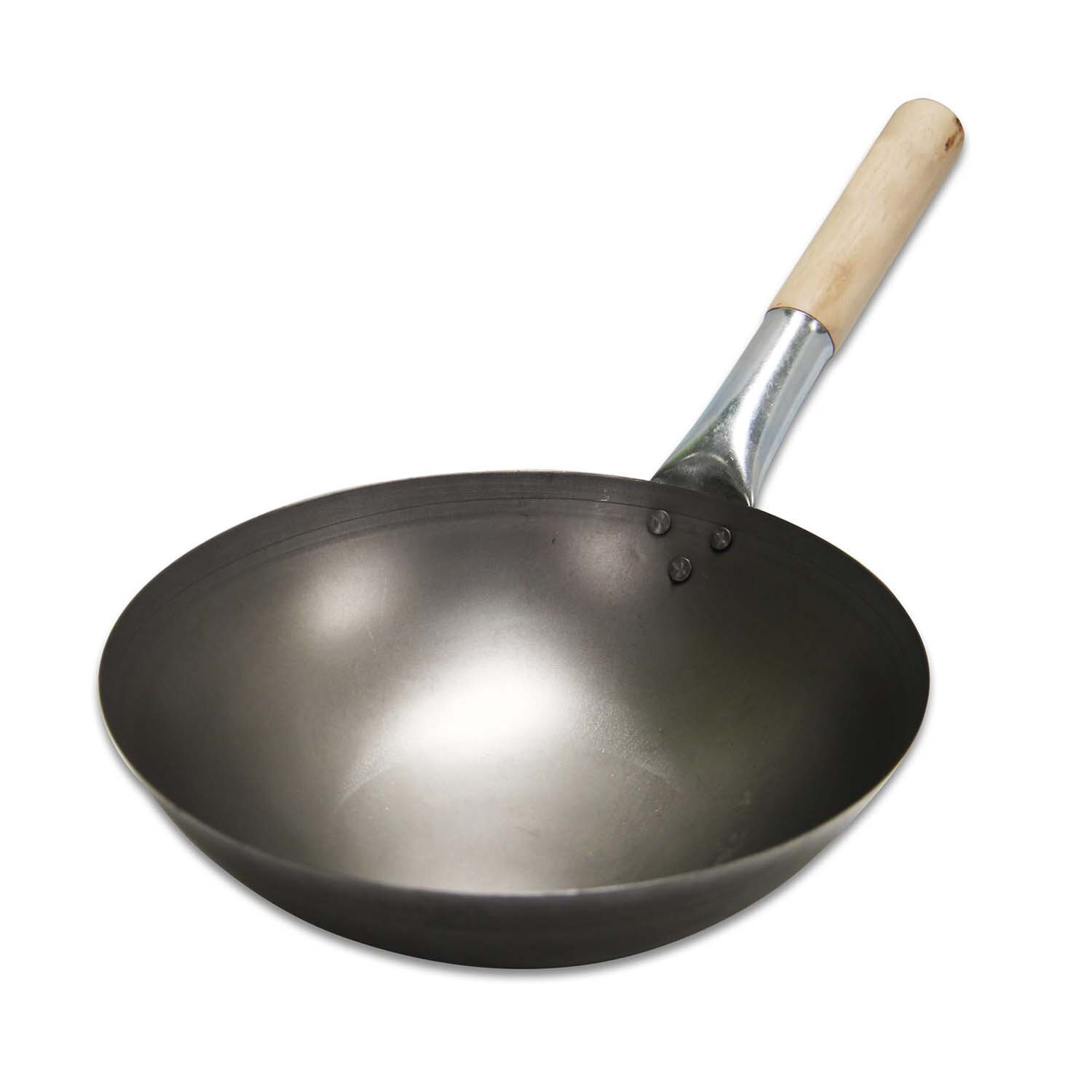 Chinese Wok with Wood Handle 12'' / 30 cm