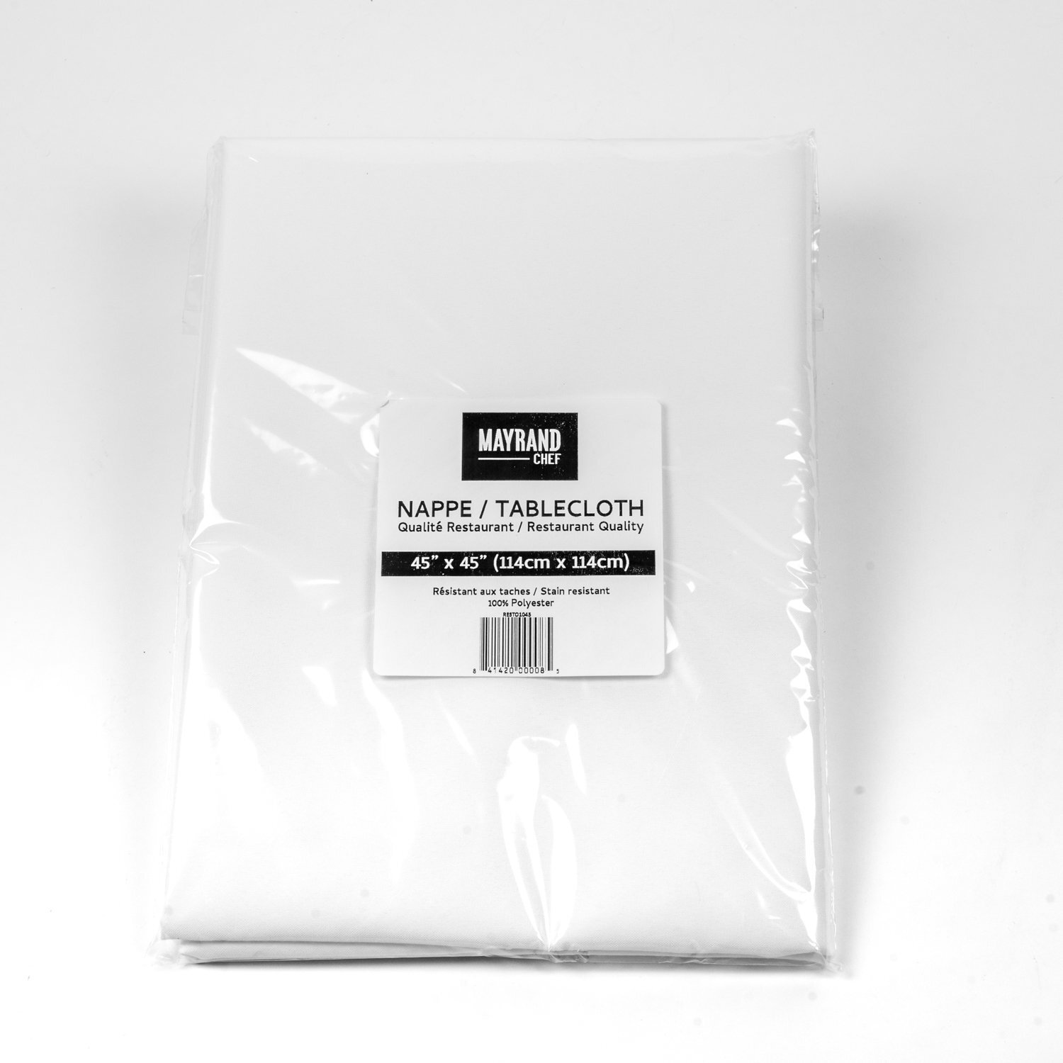 Restaurant White Tablecloth 45 po x 45 po
