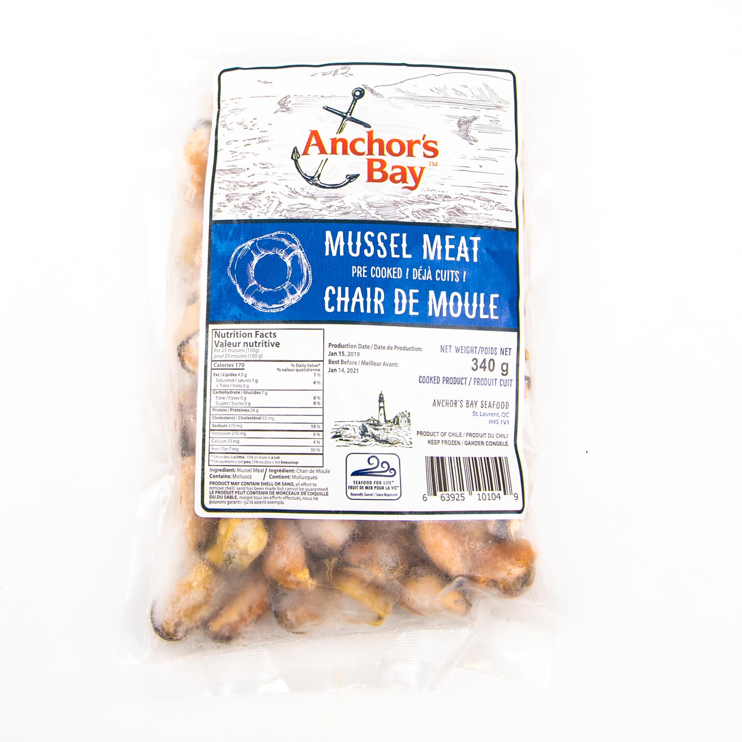 Pre Cooked Mussel Meat 340 g