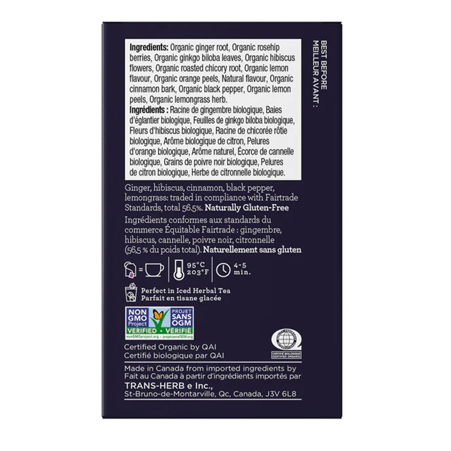 Organic Fairtrade Lemon Ginger Herbal Tea x80-secondary-image