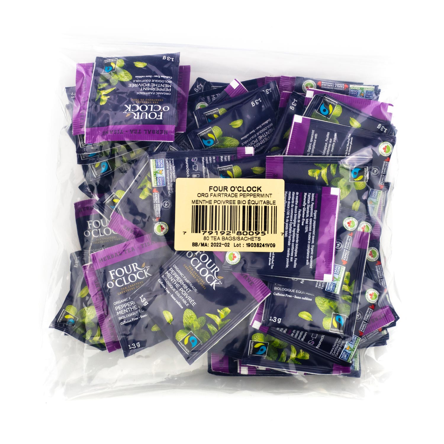 Organic Fairtrade Peppermint Herbal Tea x80