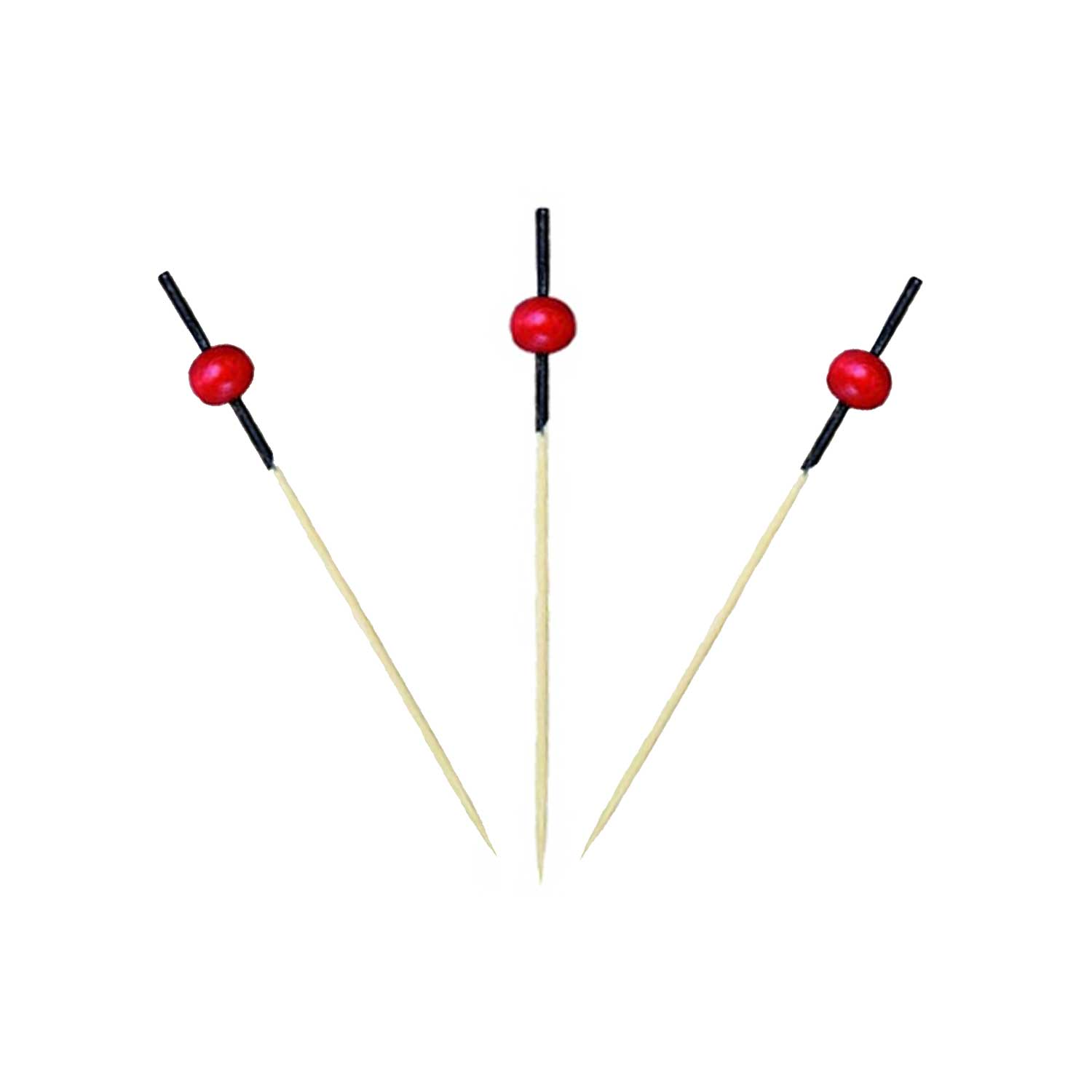 Red Black Ball Bamboo Pick 100 mm x100-tertiary-image
