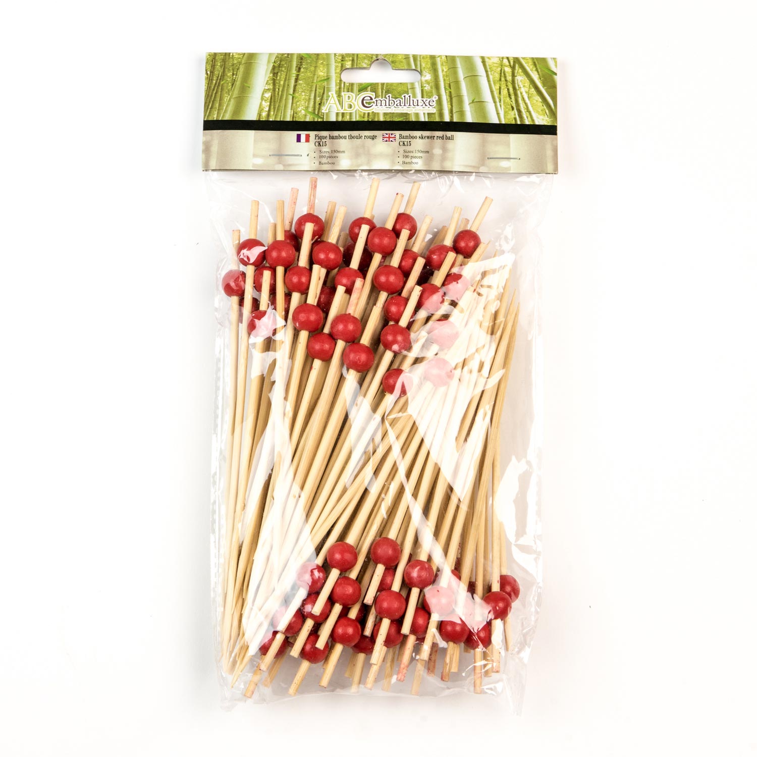 Red Ball Bamboo Pick 150 mm x100