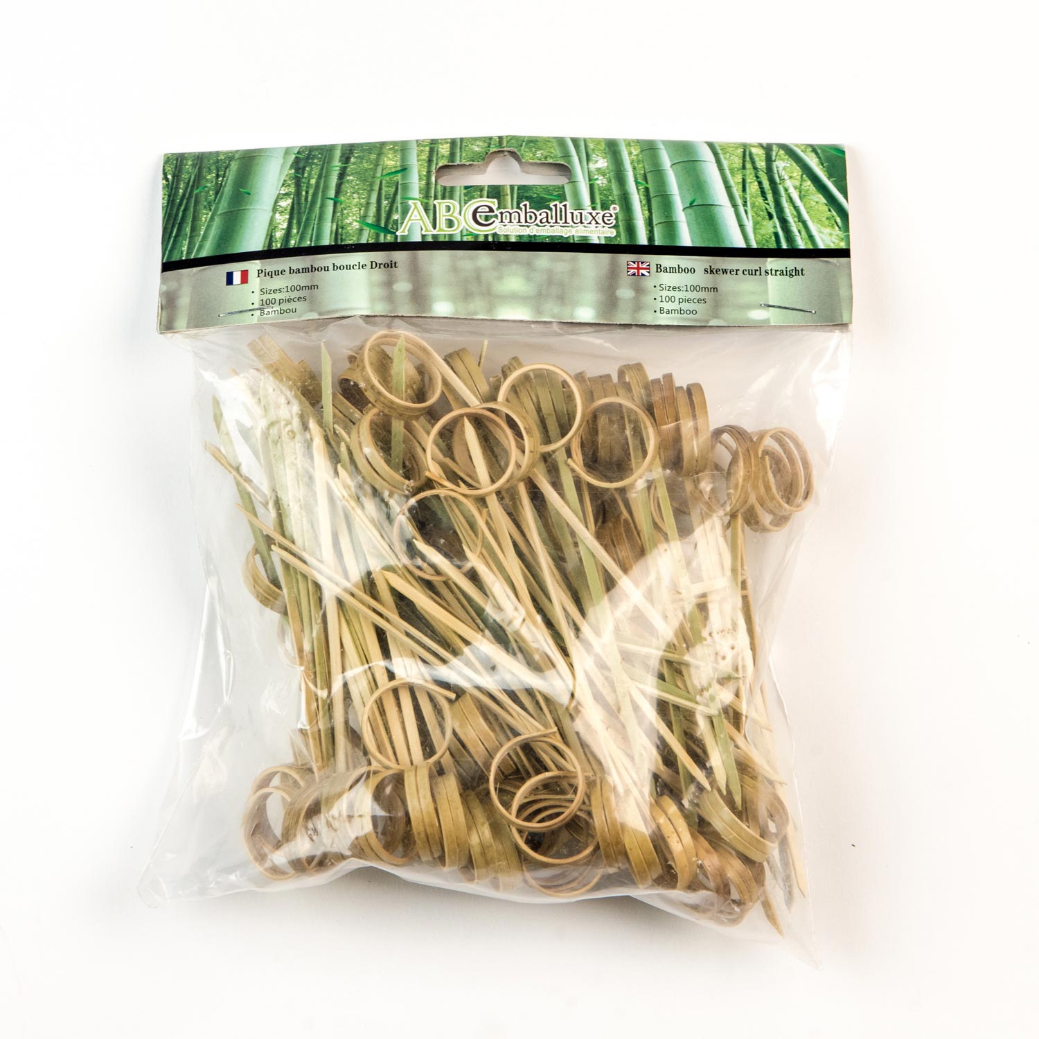 Straight Curl Bamboo Pick 100 mm x100