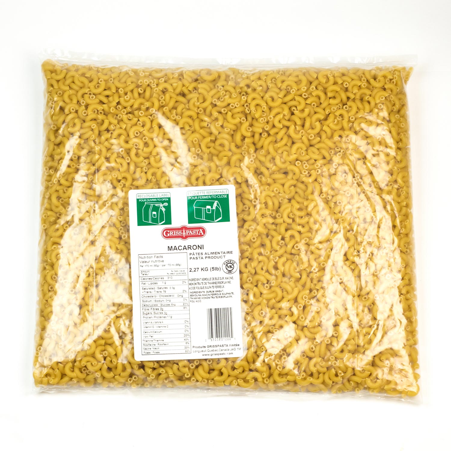 Cut Macaroni Pasta 5 lb