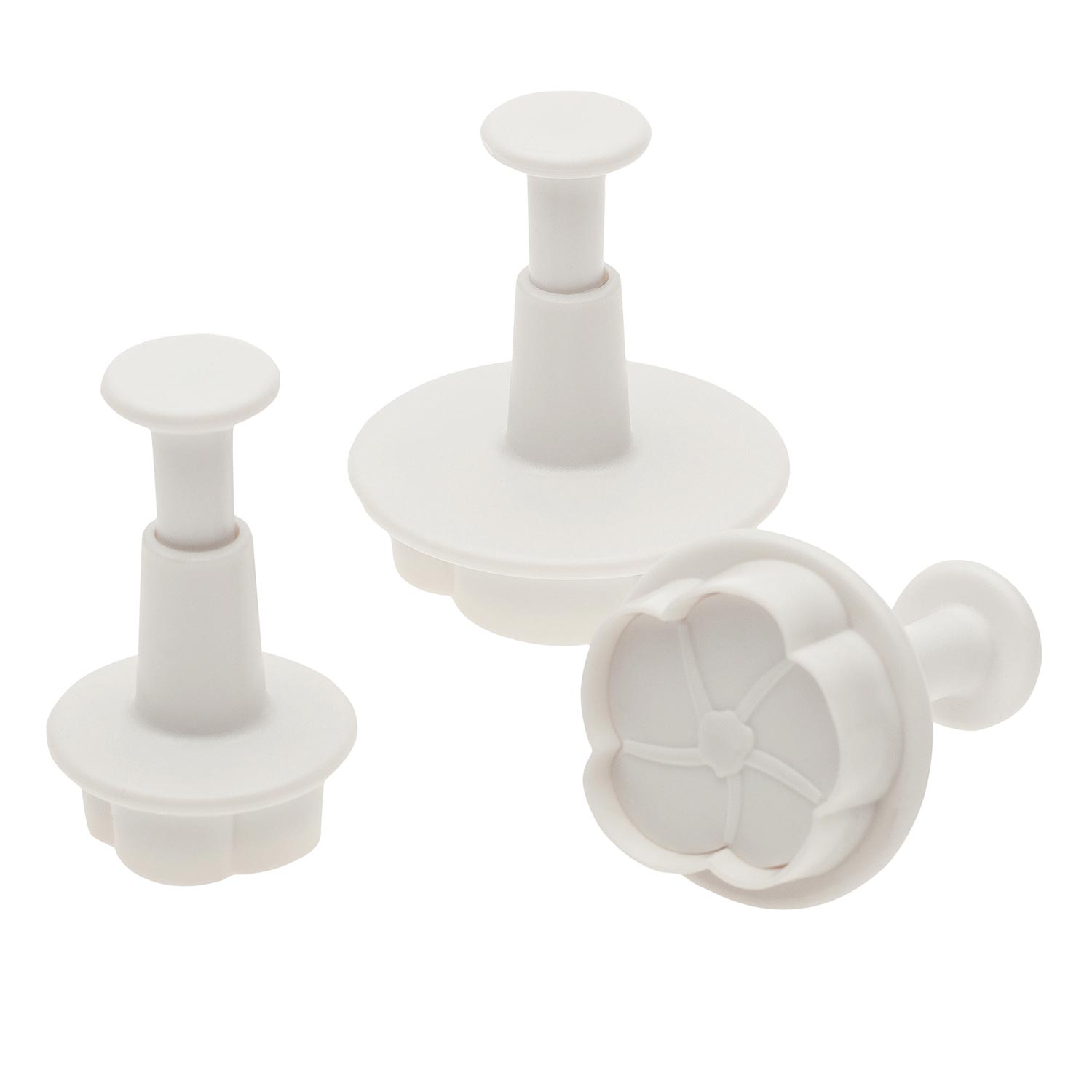 Flower Shape Plastic Cutters Set of 3 Pieces