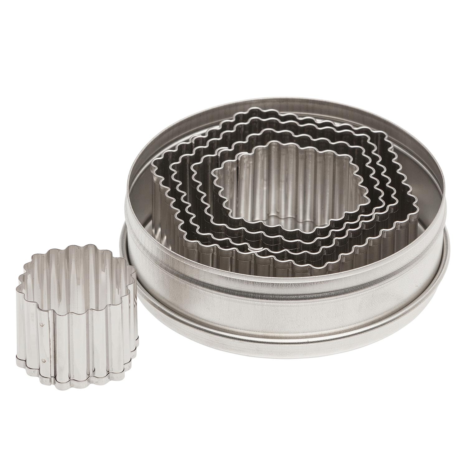 Stainless Steel Flutted Hexagonal Cutter 5 Pieces