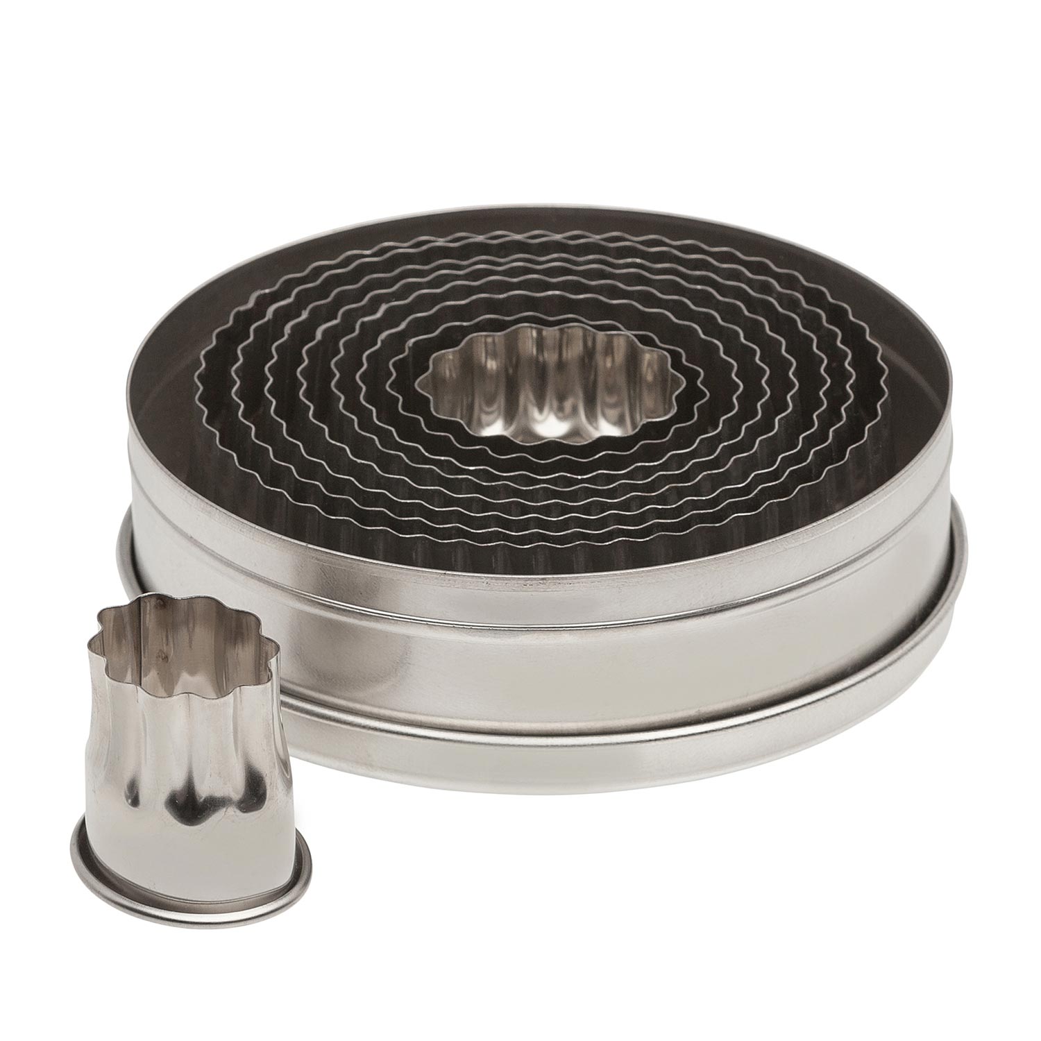 Stainless Steel Ovale Flutted Cutter Set of 9 Pieces
