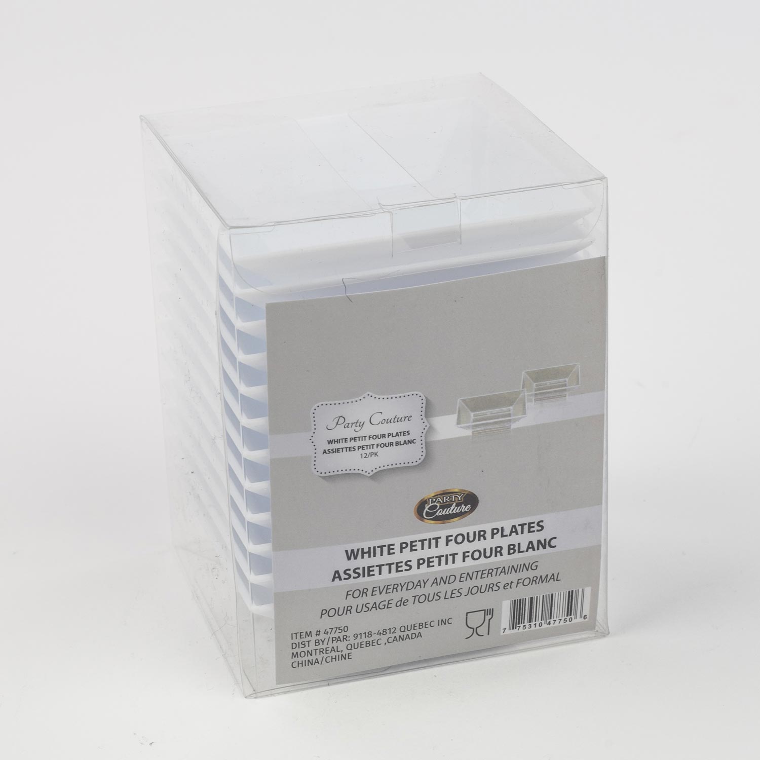 Square White Plastic Mini Reception Plate x12