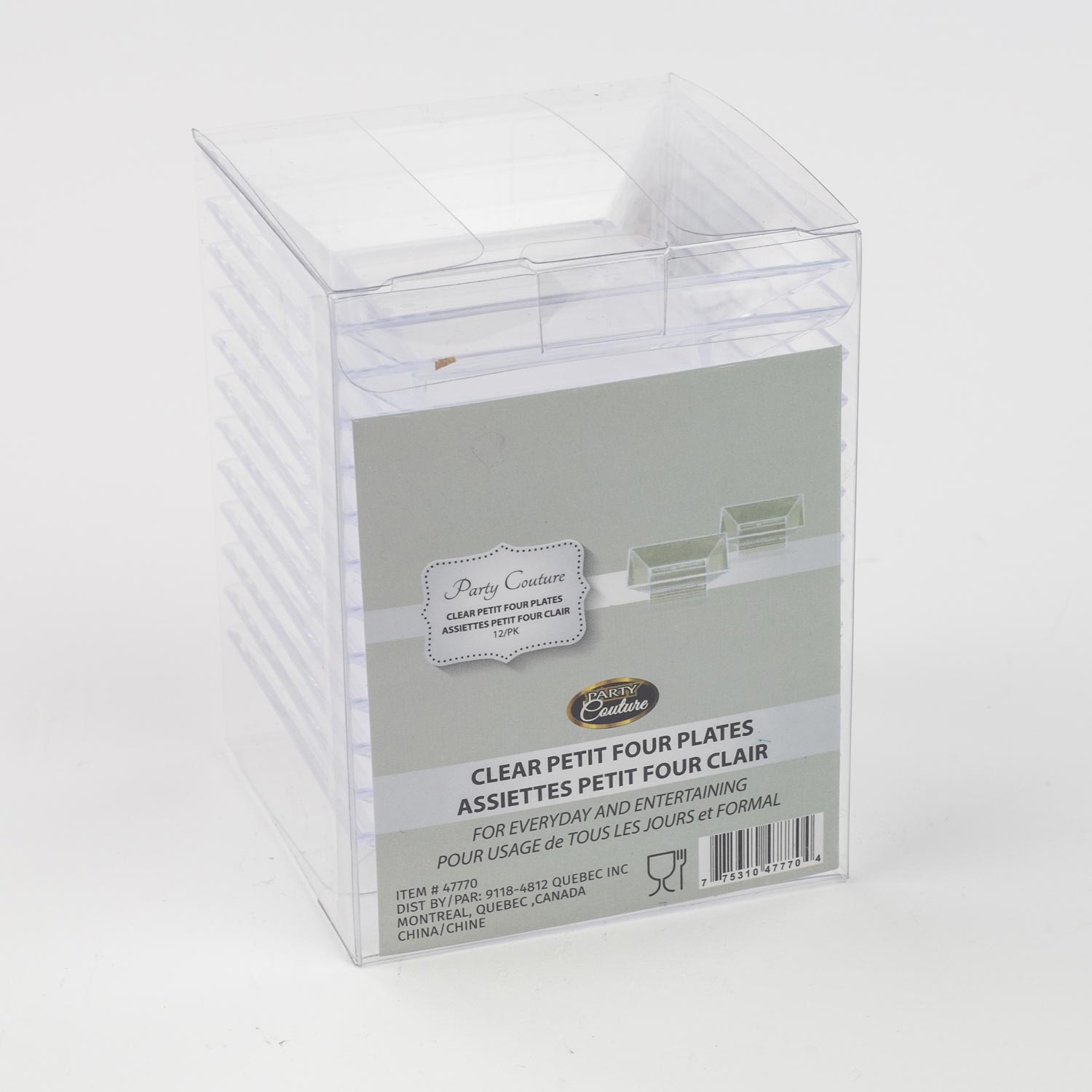 Square Clear Plastic Mini Reception Plate x12